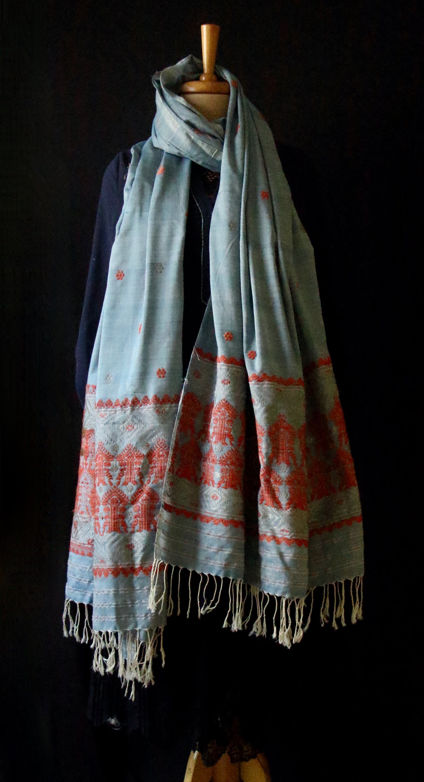 Handwoven Natural Dyed Eri Silk Dupatta / Wrap  from Assam