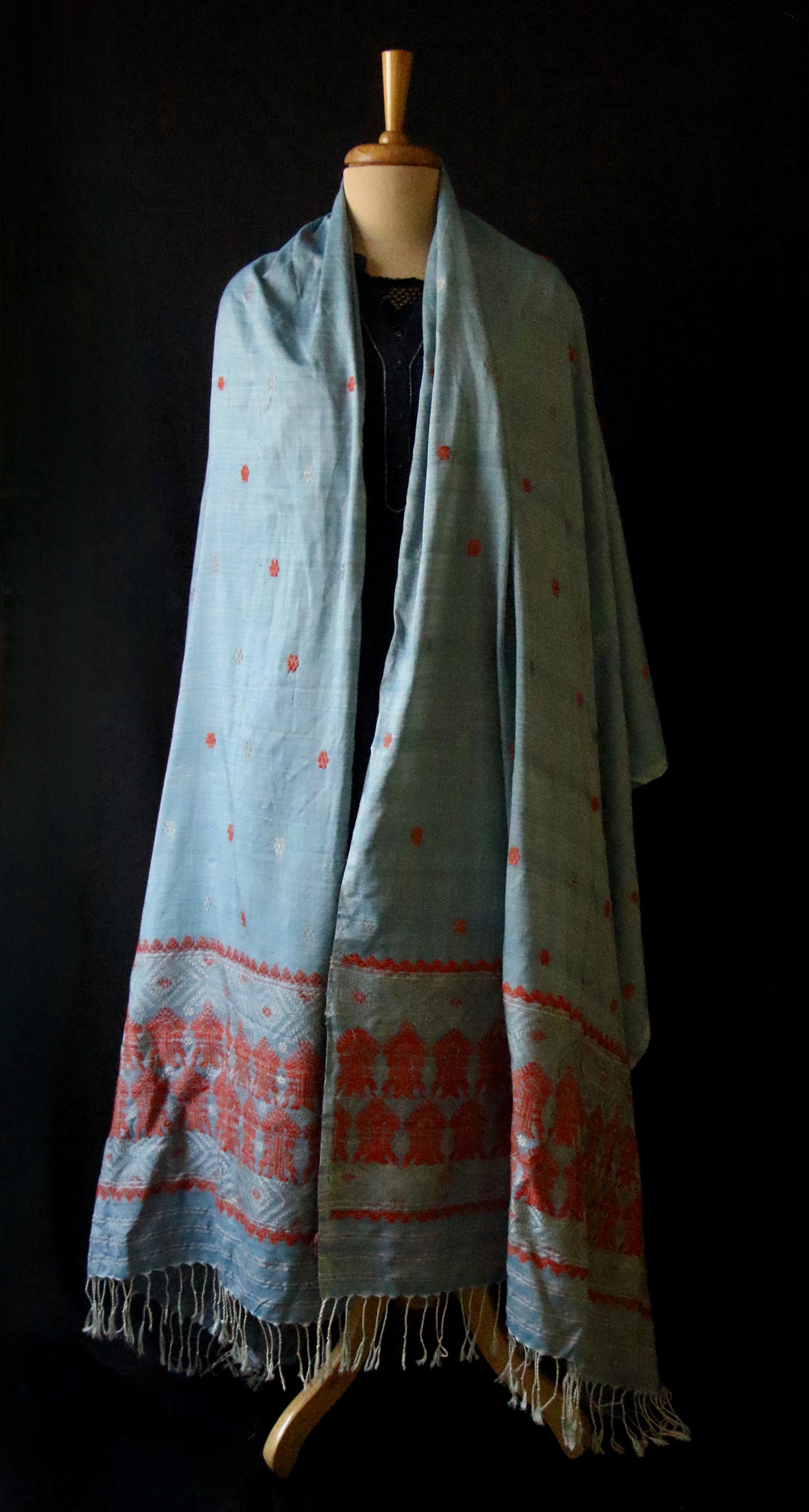 Handwoven Natural Dyed Eri Silk Dupatta / Wrap  from Assam