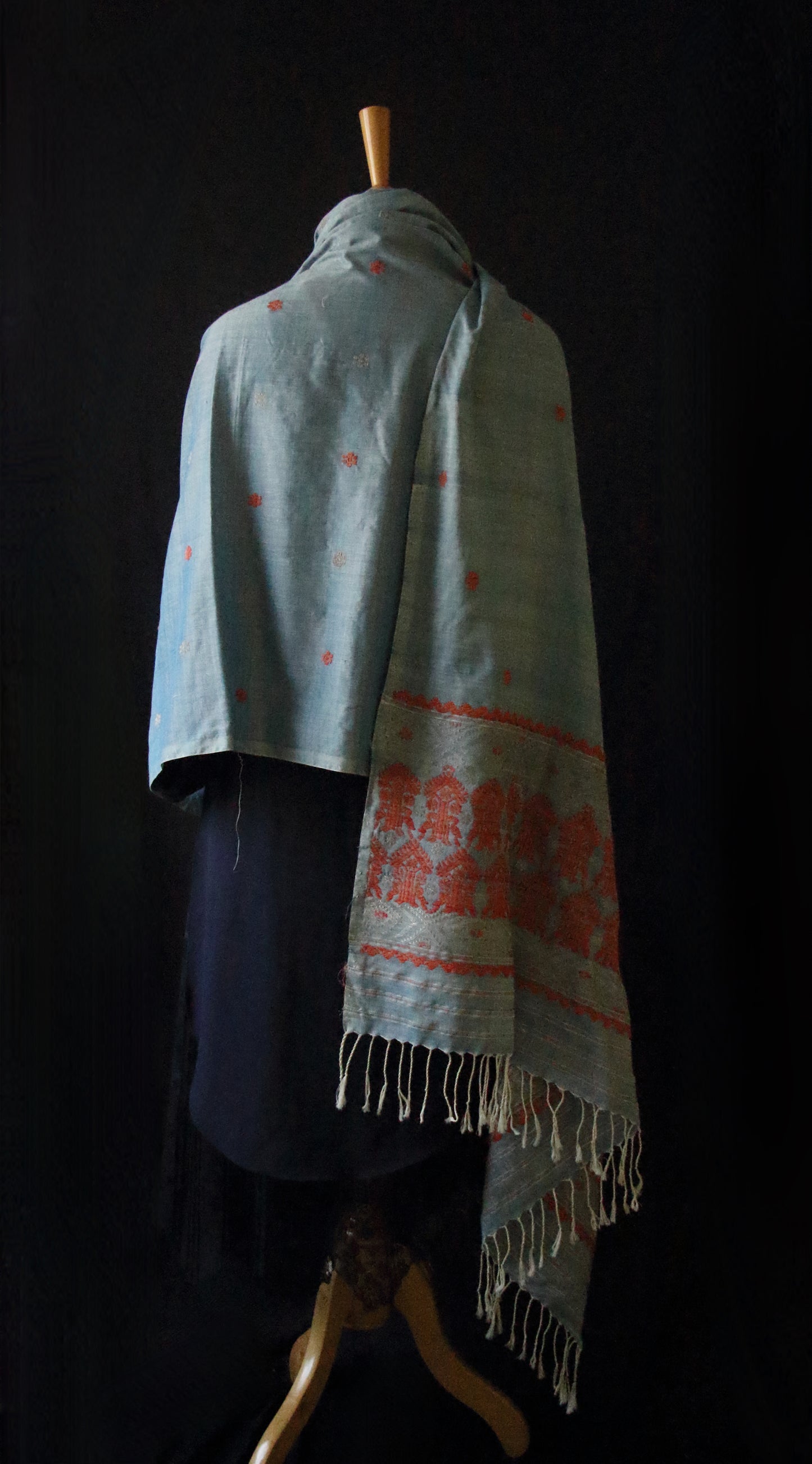 Handwoven Natural Dyed Eri Silk Dupatta / Wrap  from Assam