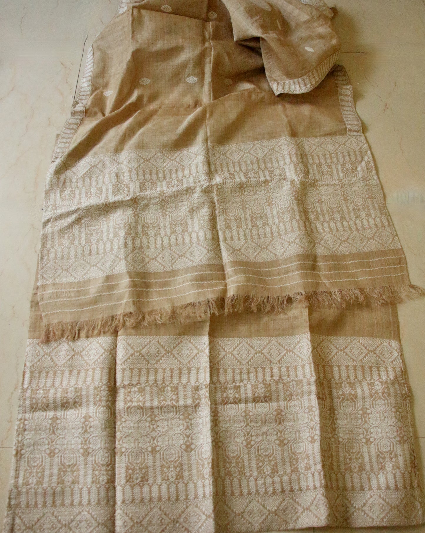 Authentic Muga Silk  Mekhela Chador Set from Assam
