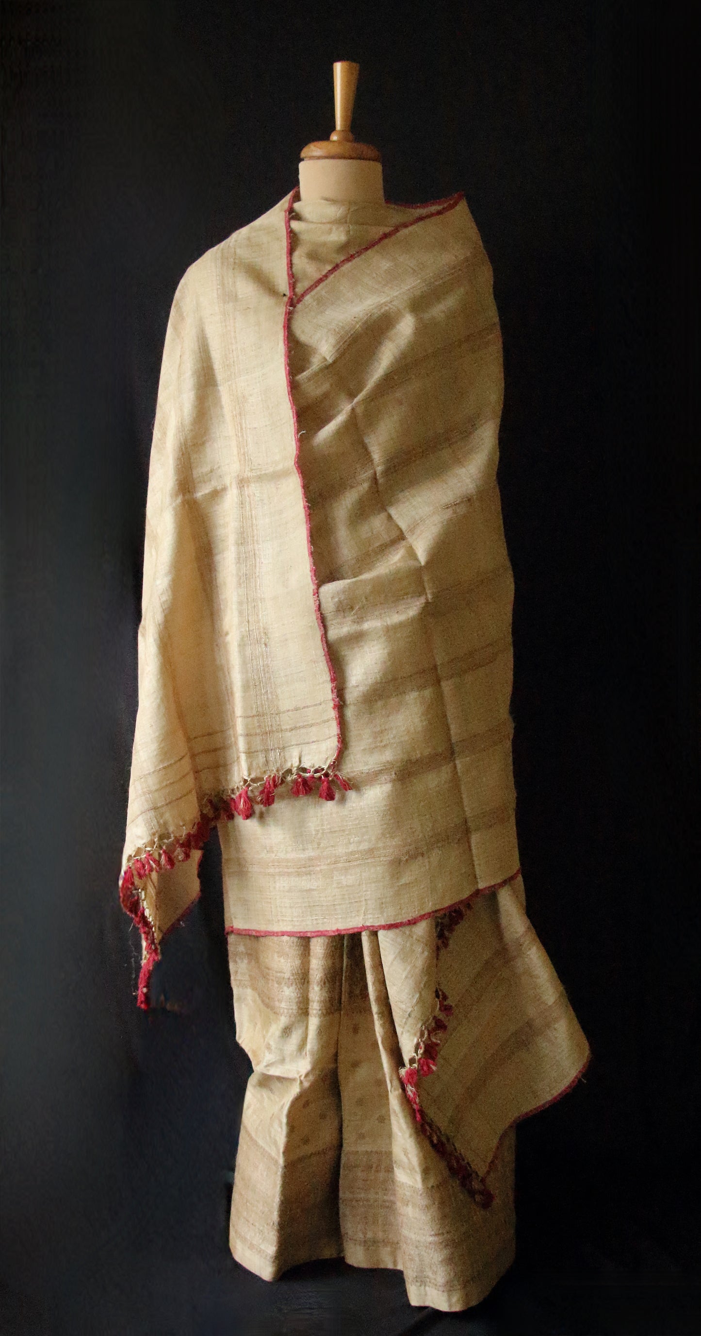 Authentic Muga Silk  Mekhela Chador Set from Assam