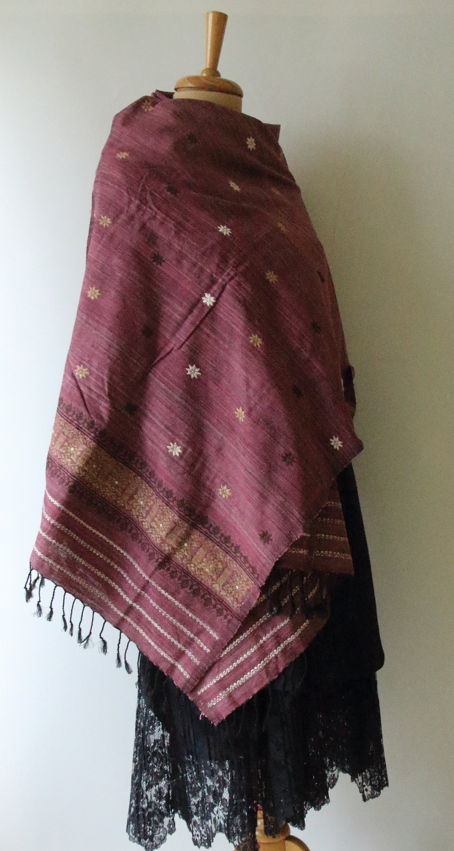 Natural dyed  Eri Silk Handwoven Scarf / Stole from Assam