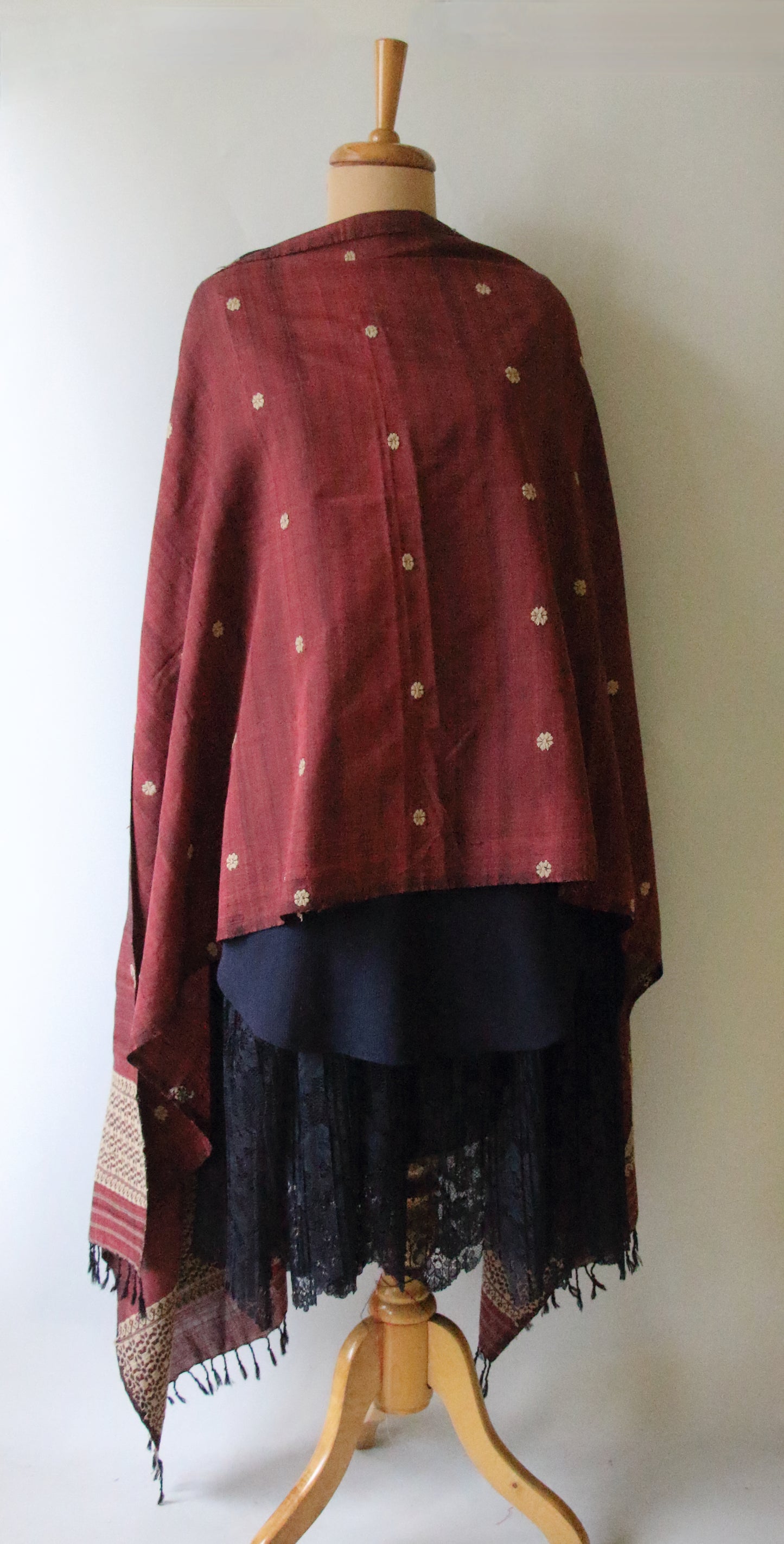 Handwoven Natural Dyed Eri Silk Dupatta / Wrap  from Assam