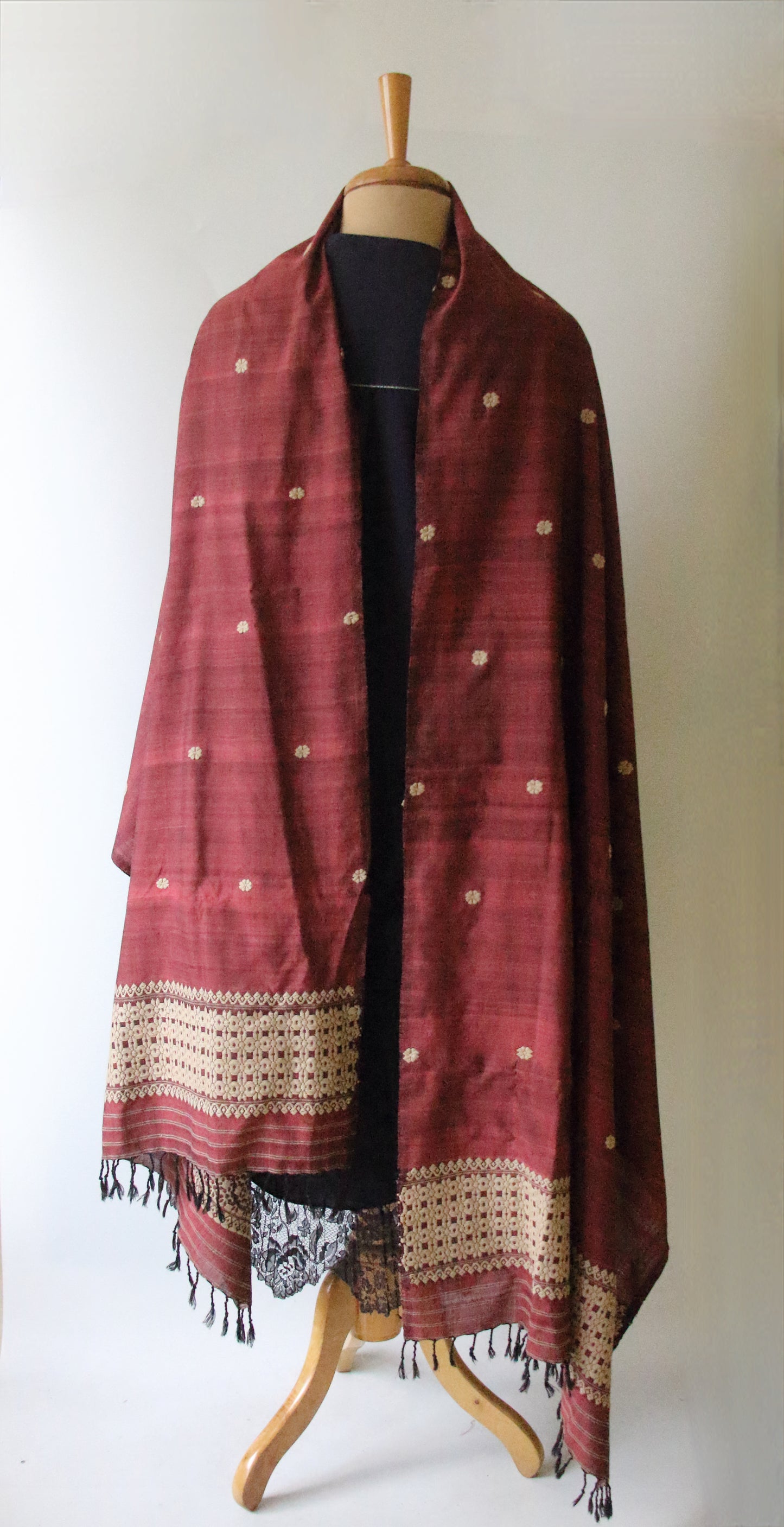 Handwoven Natural Dyed Eri Silk Dupatta / Wrap  from Assam