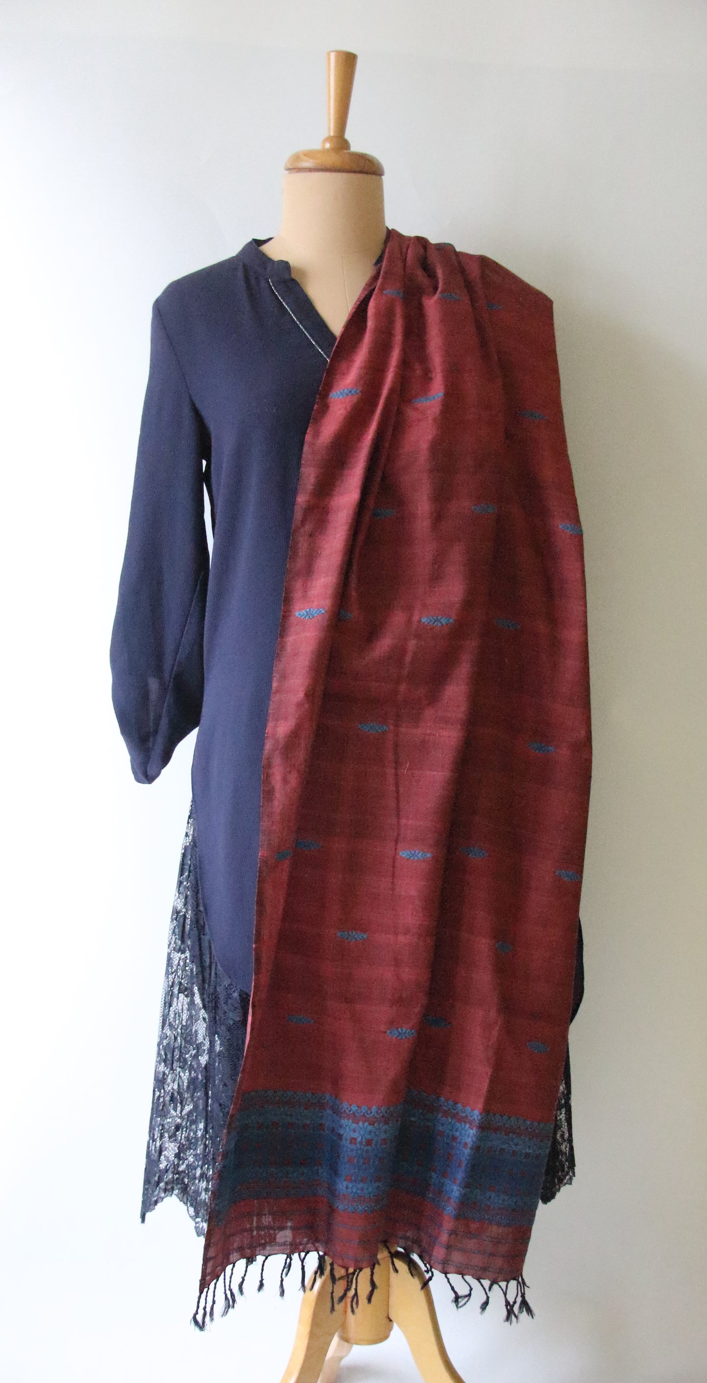 Handwoven Natural Dyed Eri Silk Dupatta / Wrap  from Assam