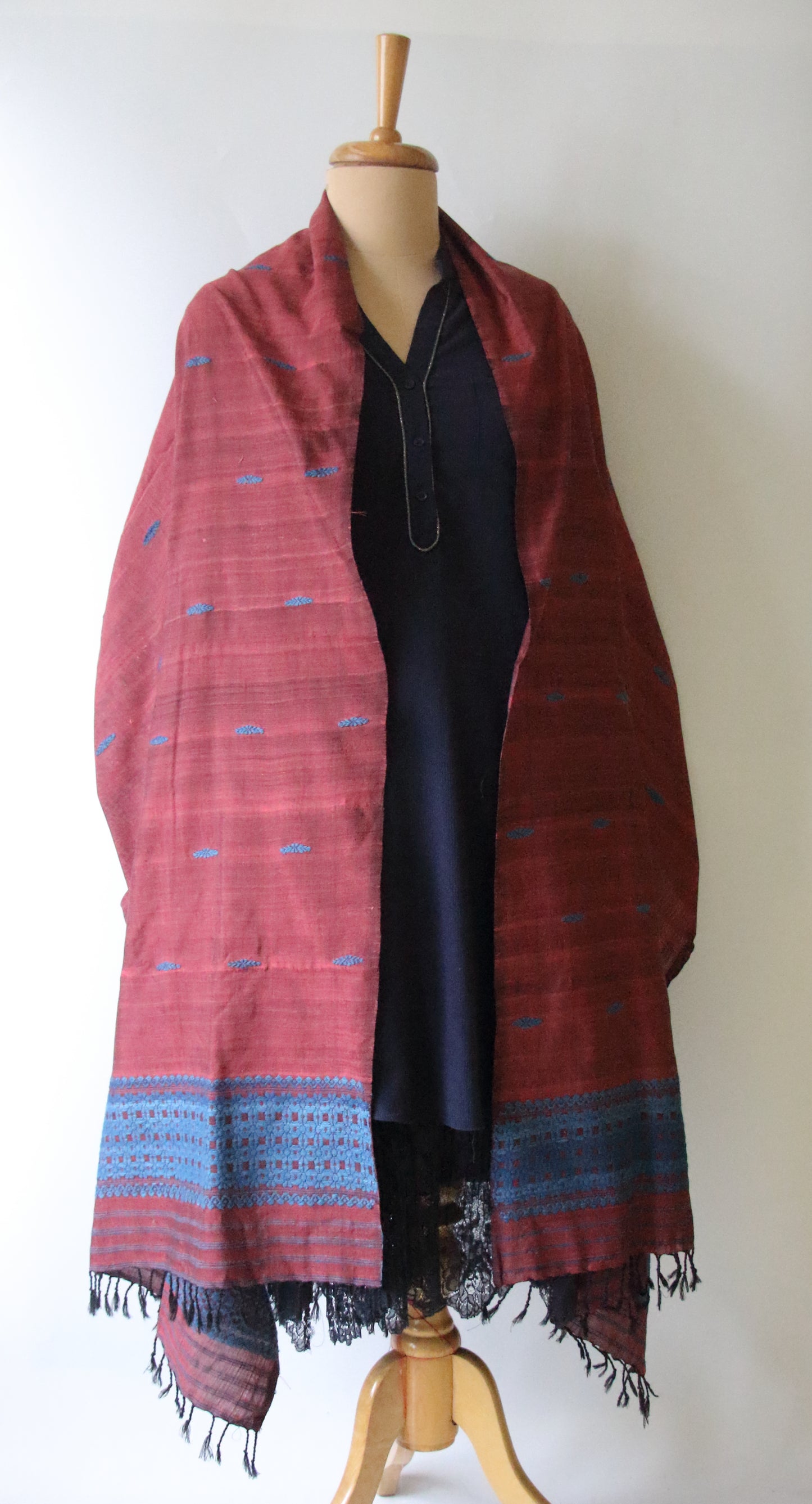 Handwoven Natural Dyed Eri Silk Dupatta / Wrap  from Assam