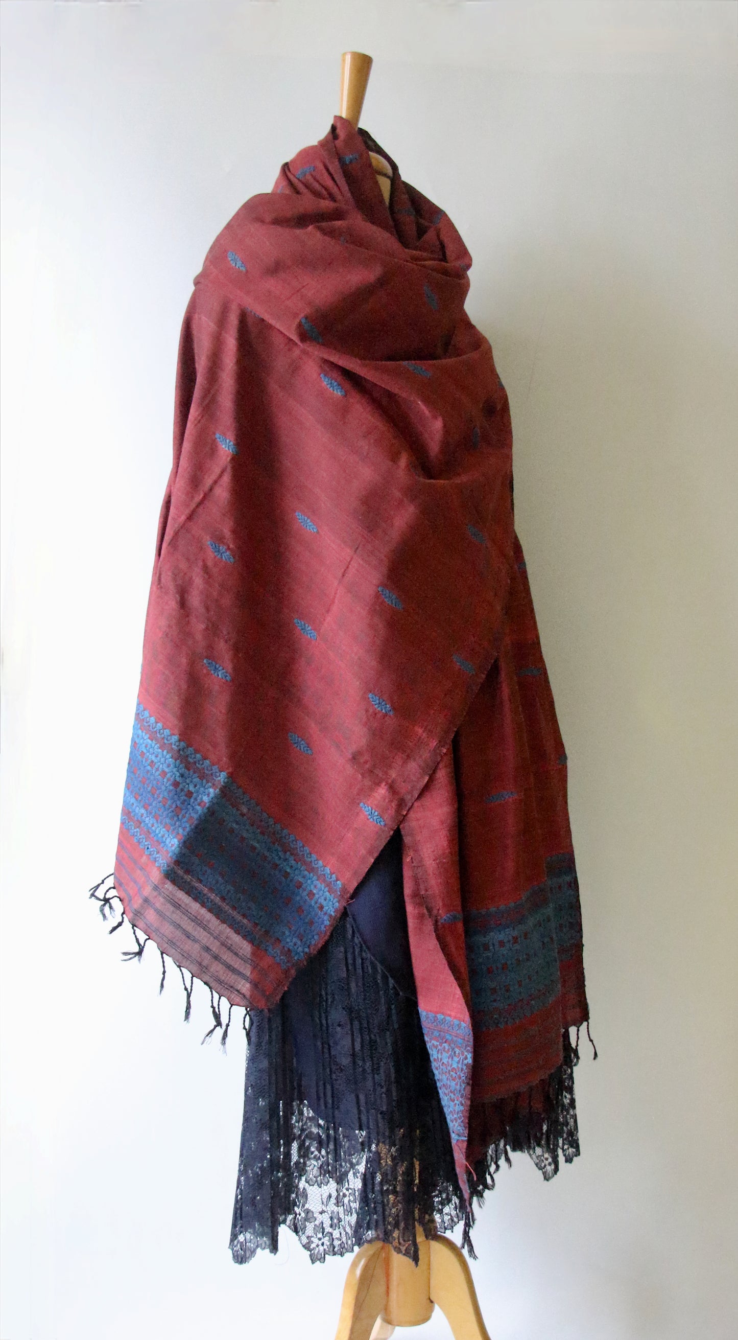 Handwoven Natural Dyed Eri Silk Dupatta / Wrap  from Assam