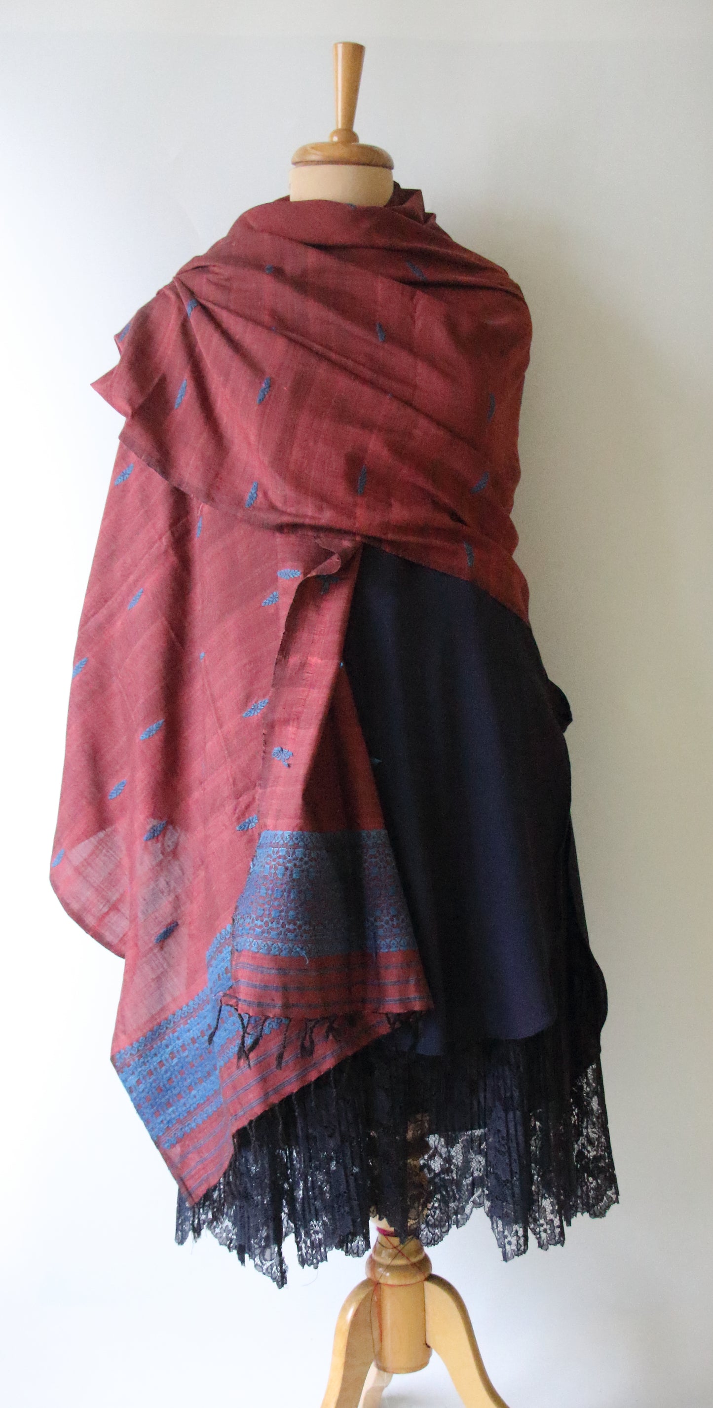 Handwoven Natural Dyed Eri Silk Dupatta / Wrap  from Assam