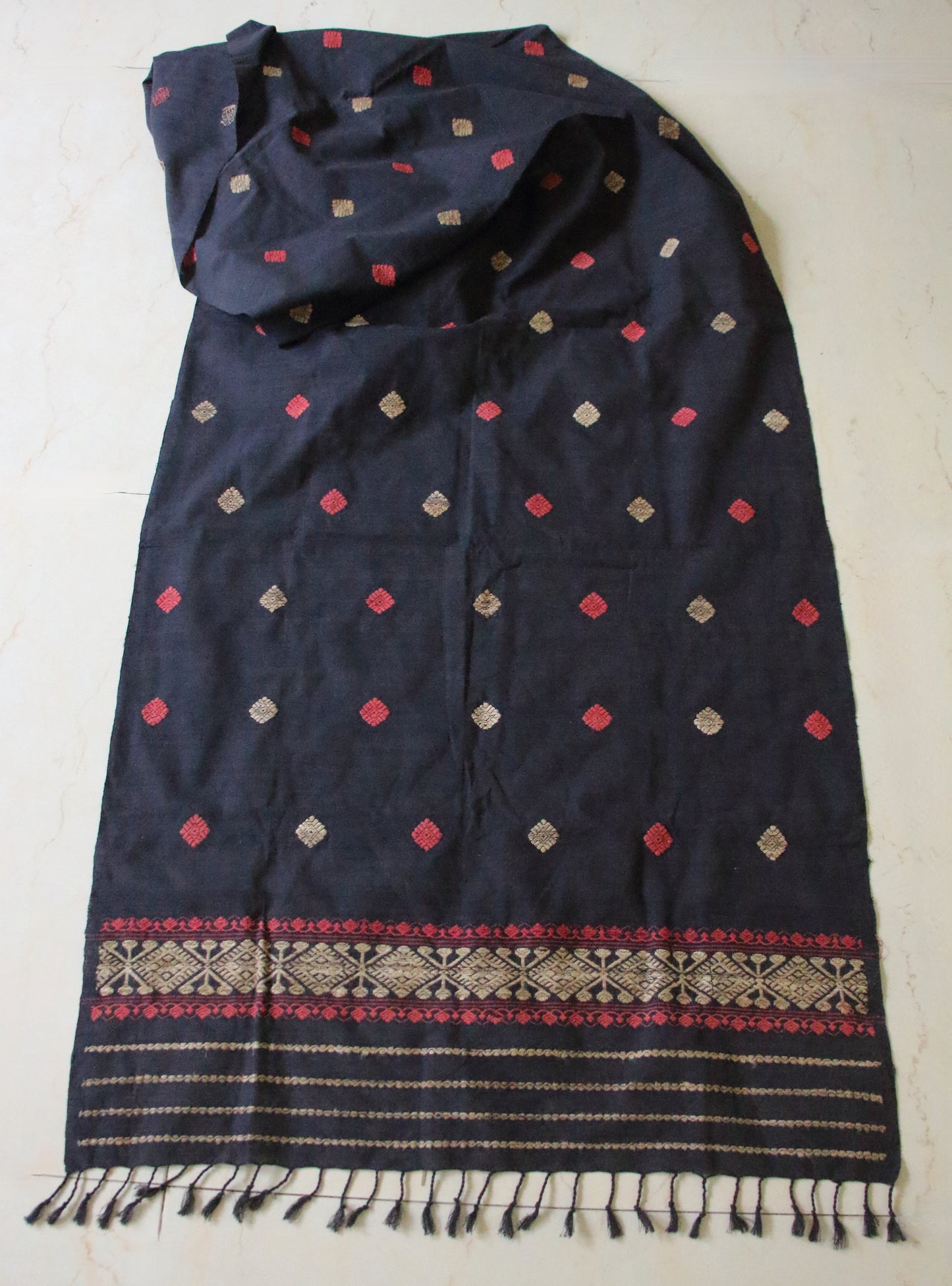 Natural dyed  Eri Silk Handwoven Scarf / Stole from Assam