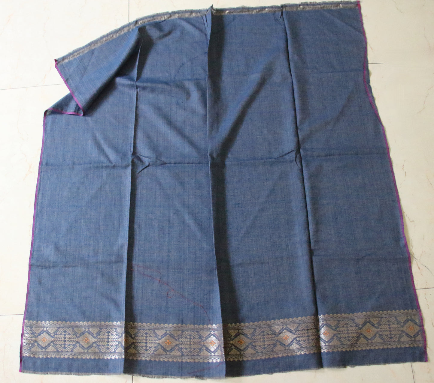 Soft Grey Natural Dyed Eri Silk Mekhela Chador Set from Assam