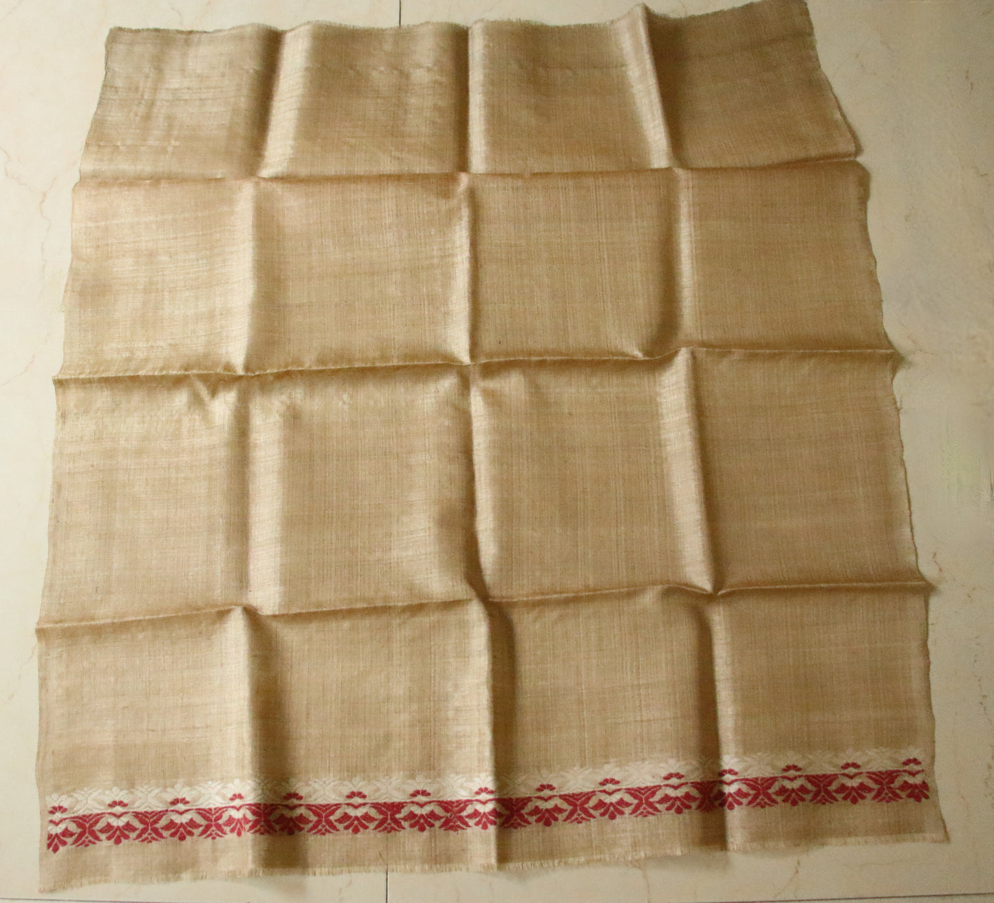 Authentic Muga Silk Traditional Mekhela Chador Set from Assam