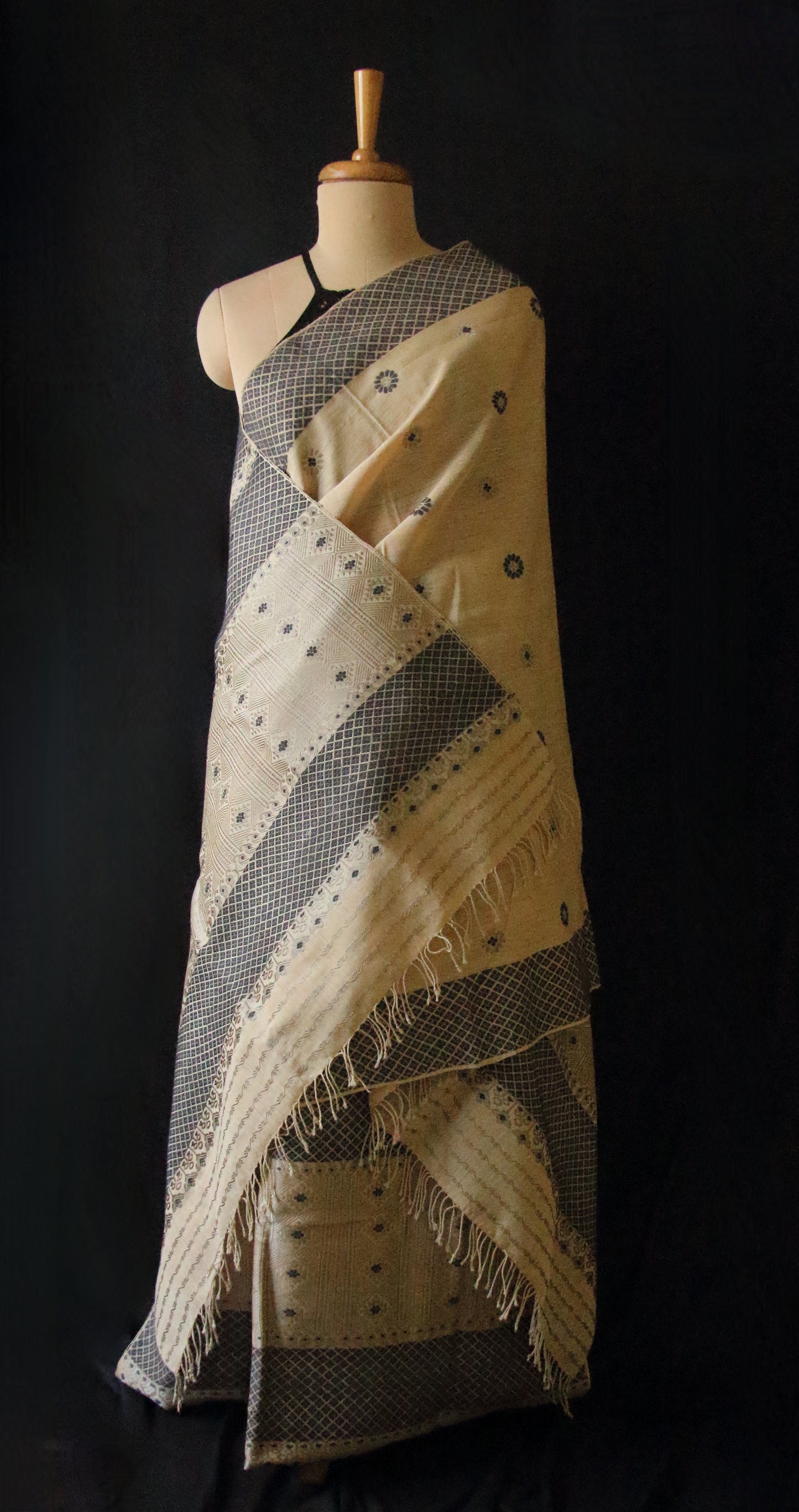 Natural Brown Eri Silk  Mekhela Chador Set from Assam