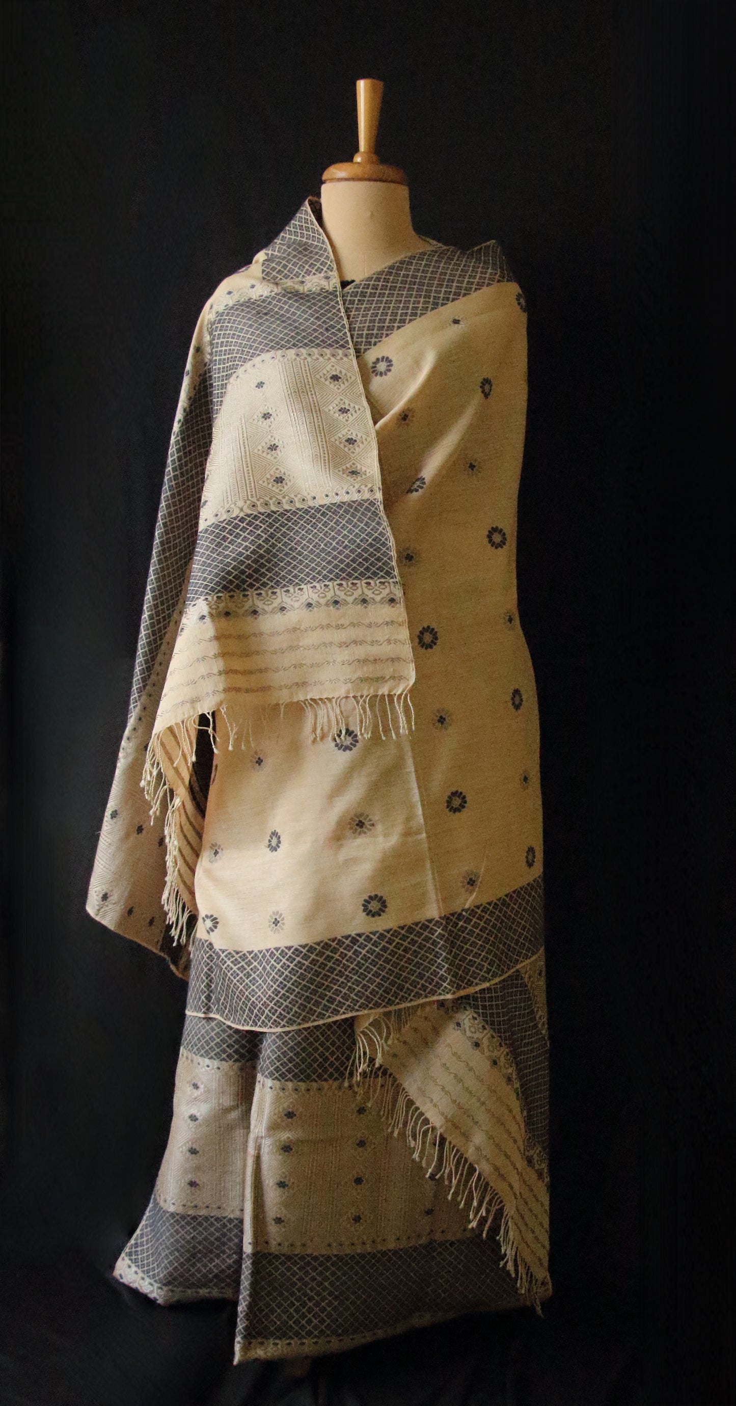 Natural Brown Eri Silk  Mekhela Chador Set from Assam