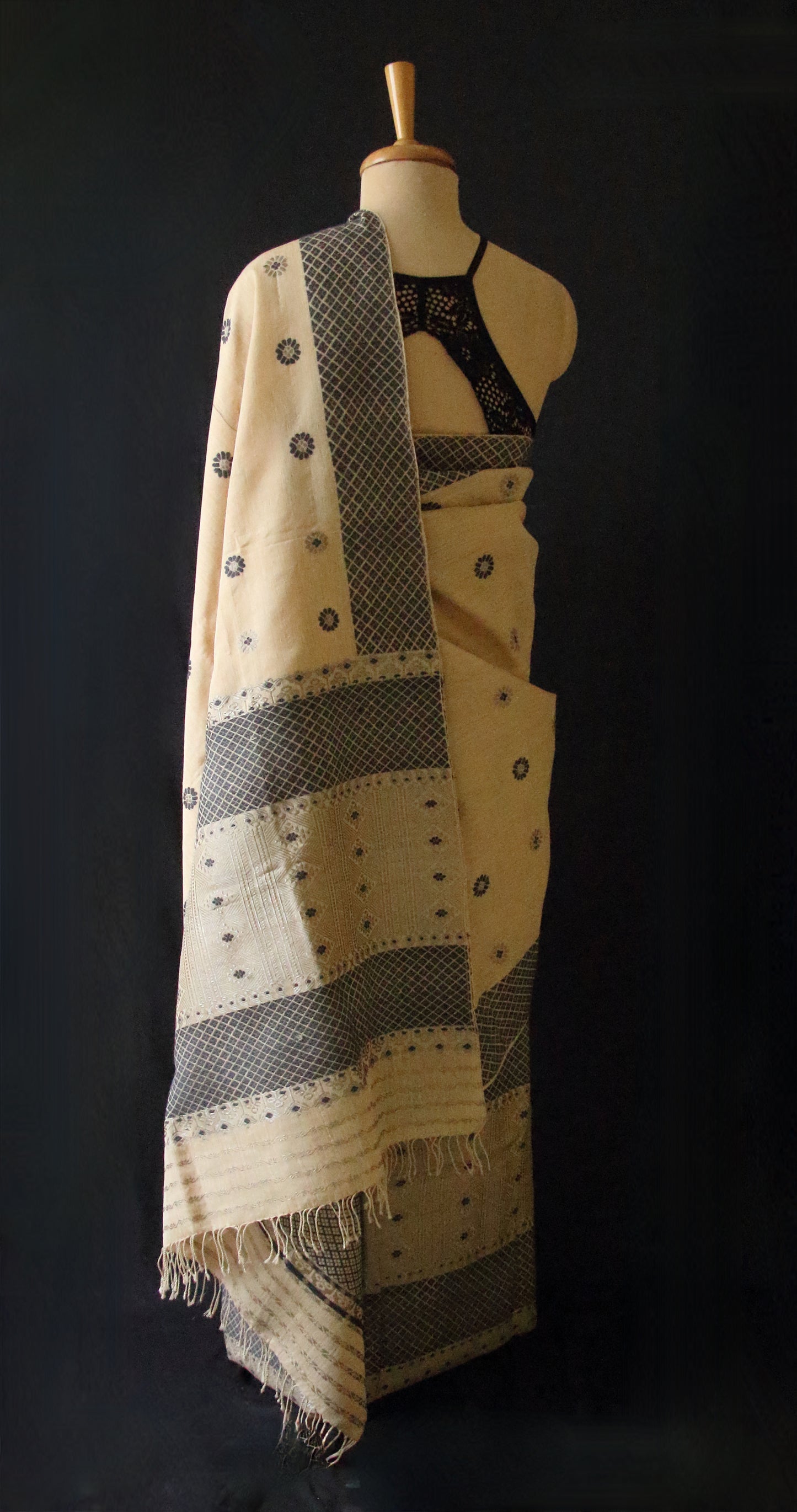 Natural Brown Eri Silk  Mekhela Chador Set from Assam