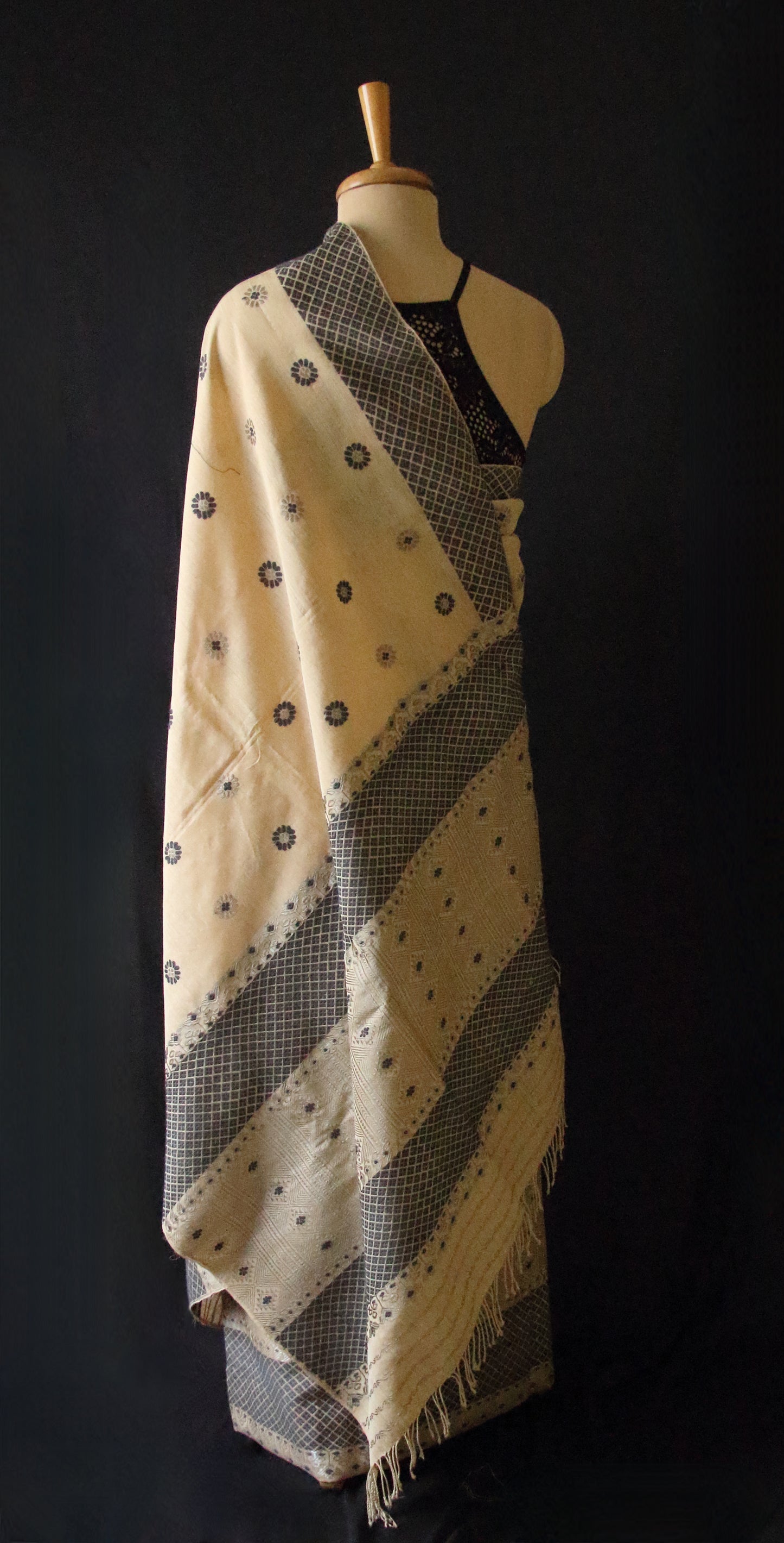 Natural Brown Eri Silk  Mekhela Chador Set from Assam