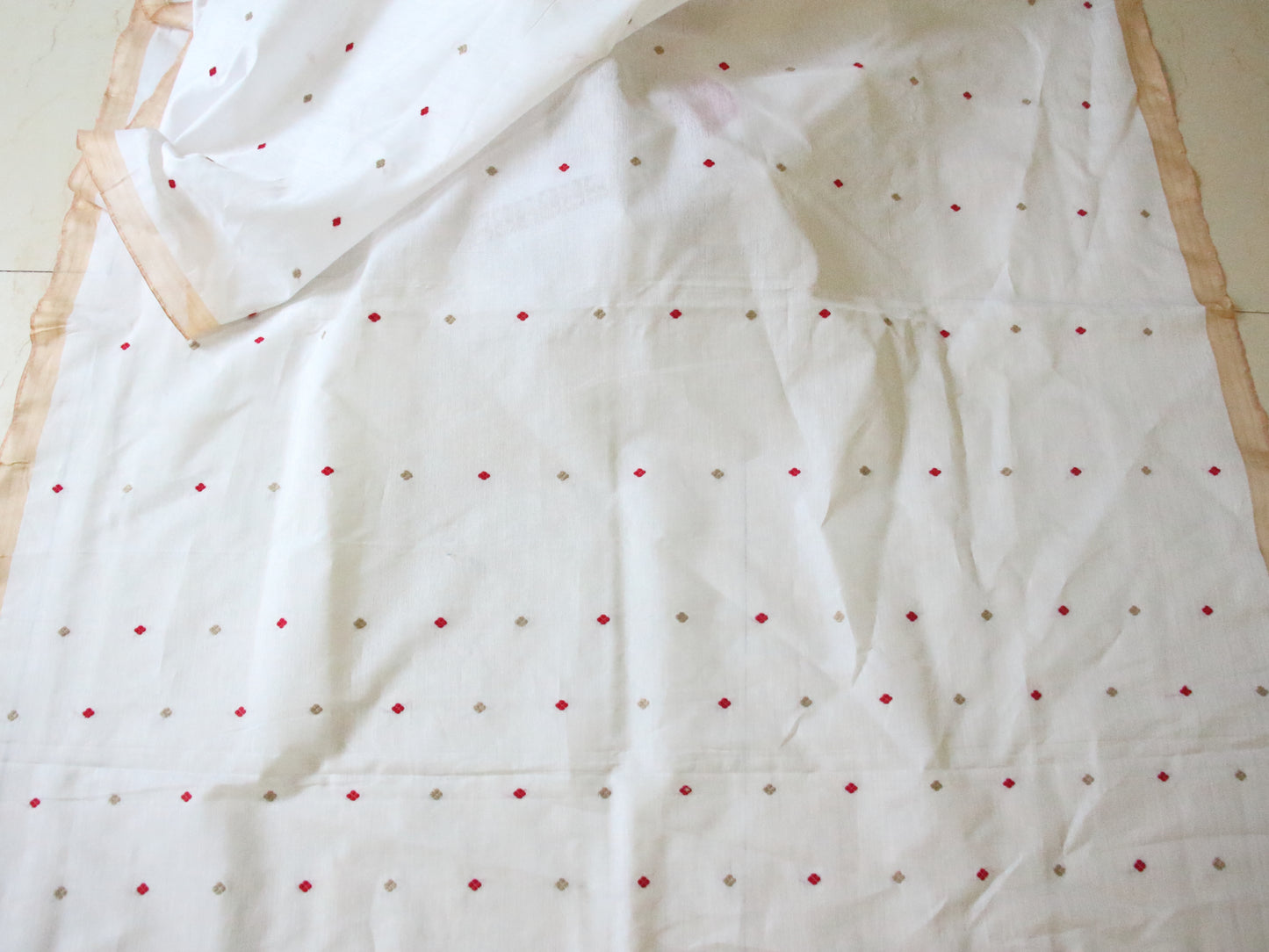 Natural Off White Handloom Cotton Silk Saree from Assam