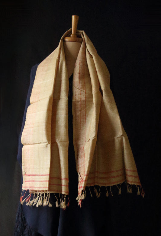 Handloom Traditional Muga Silk Scarf / Gamucha from Assam