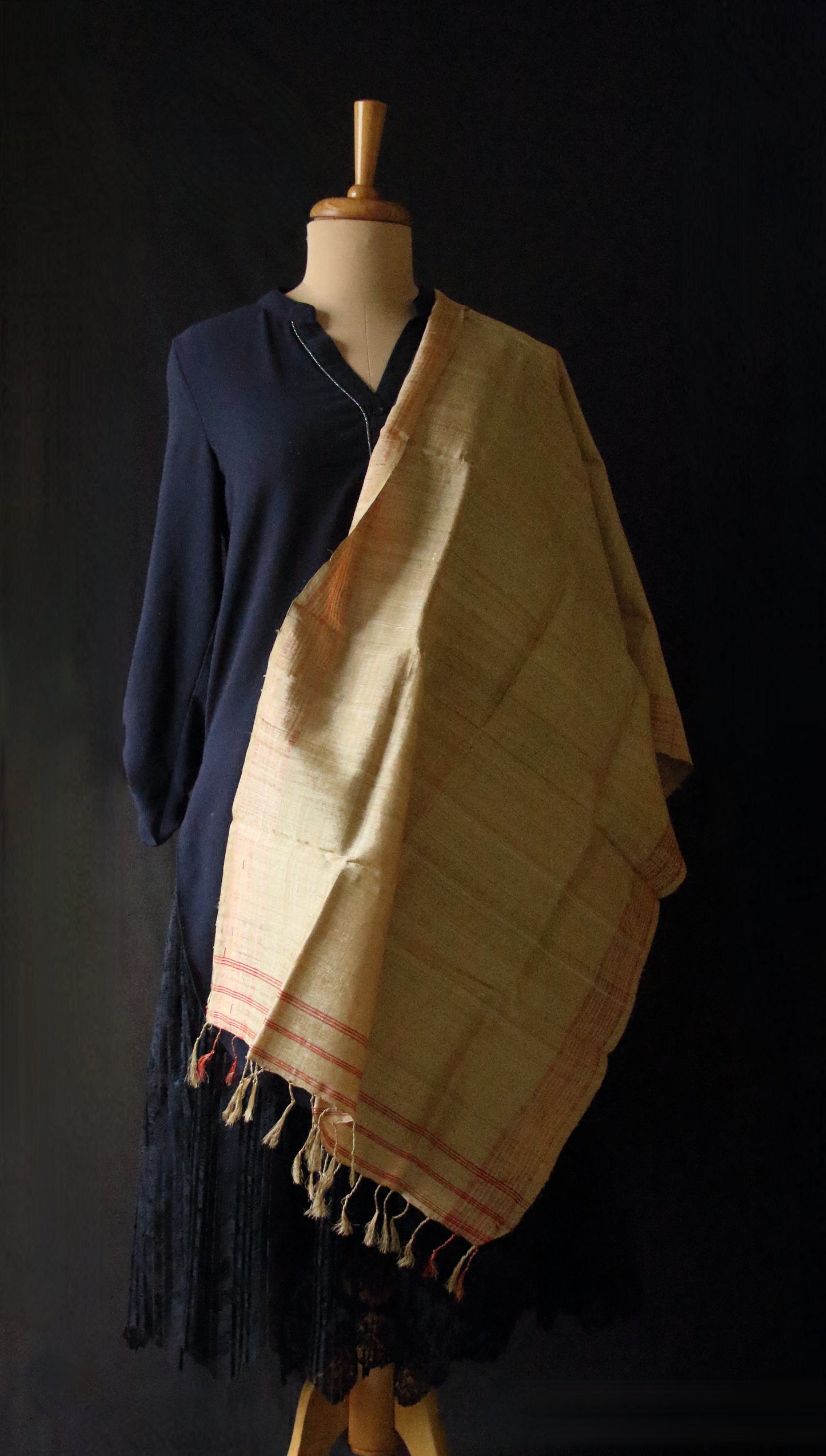 Handloom Traditional Muga Silk Scarf / Gamucha from Assam