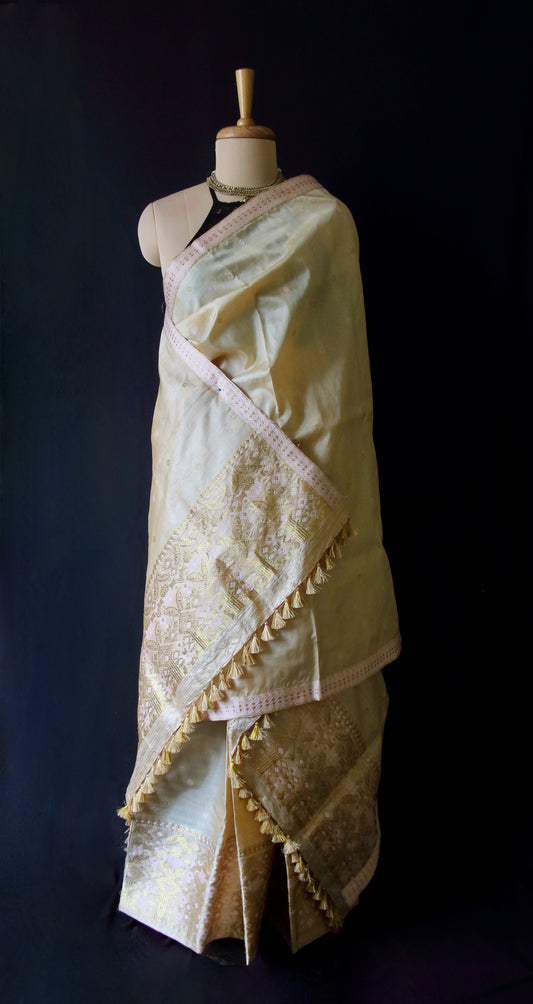Tassar Silk Mekhla Chador Set from Assam