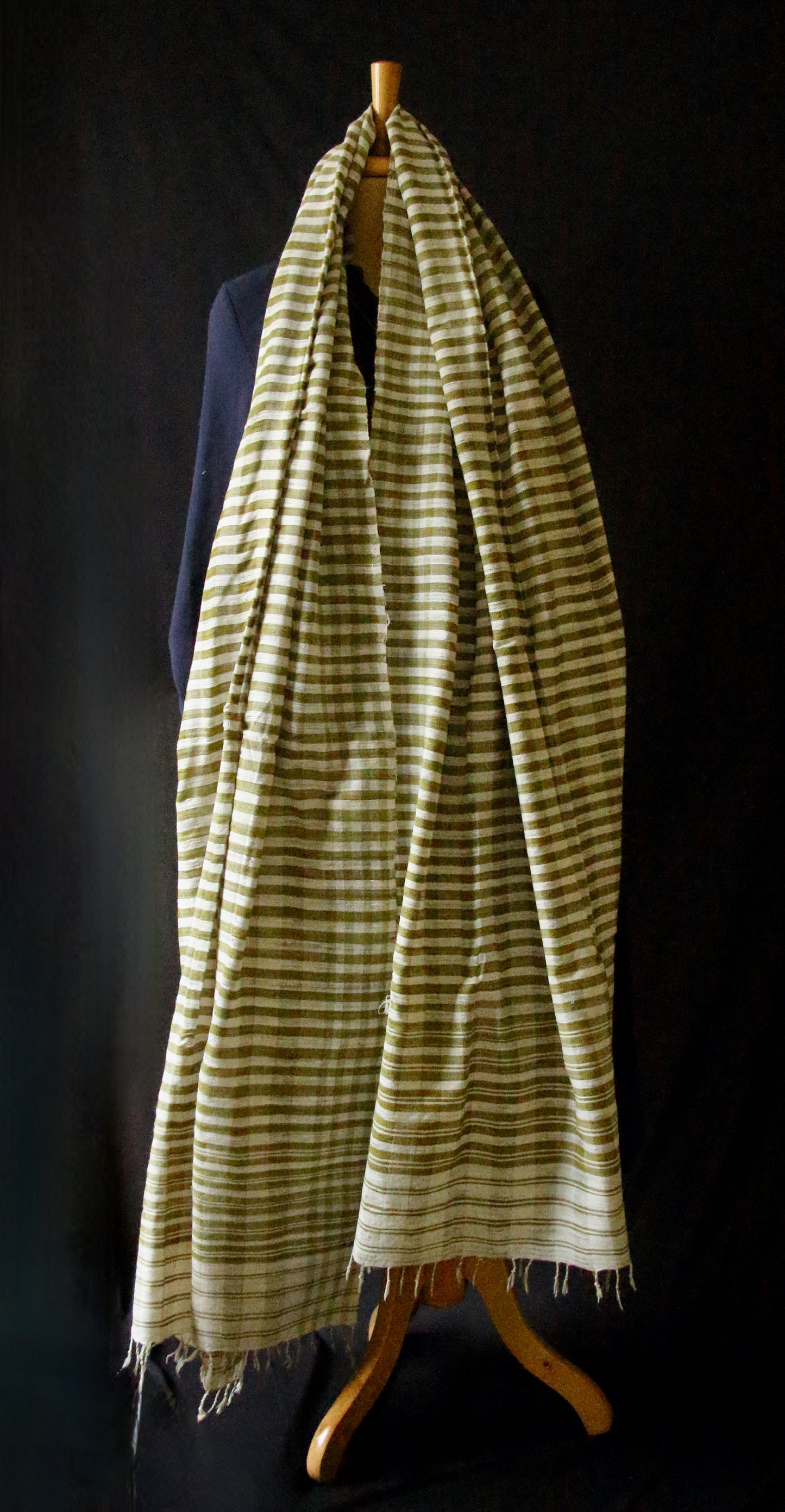 Handwoven Check Pattern  Natural Dyed Hand Spun Eri Silk Shawl From Assam