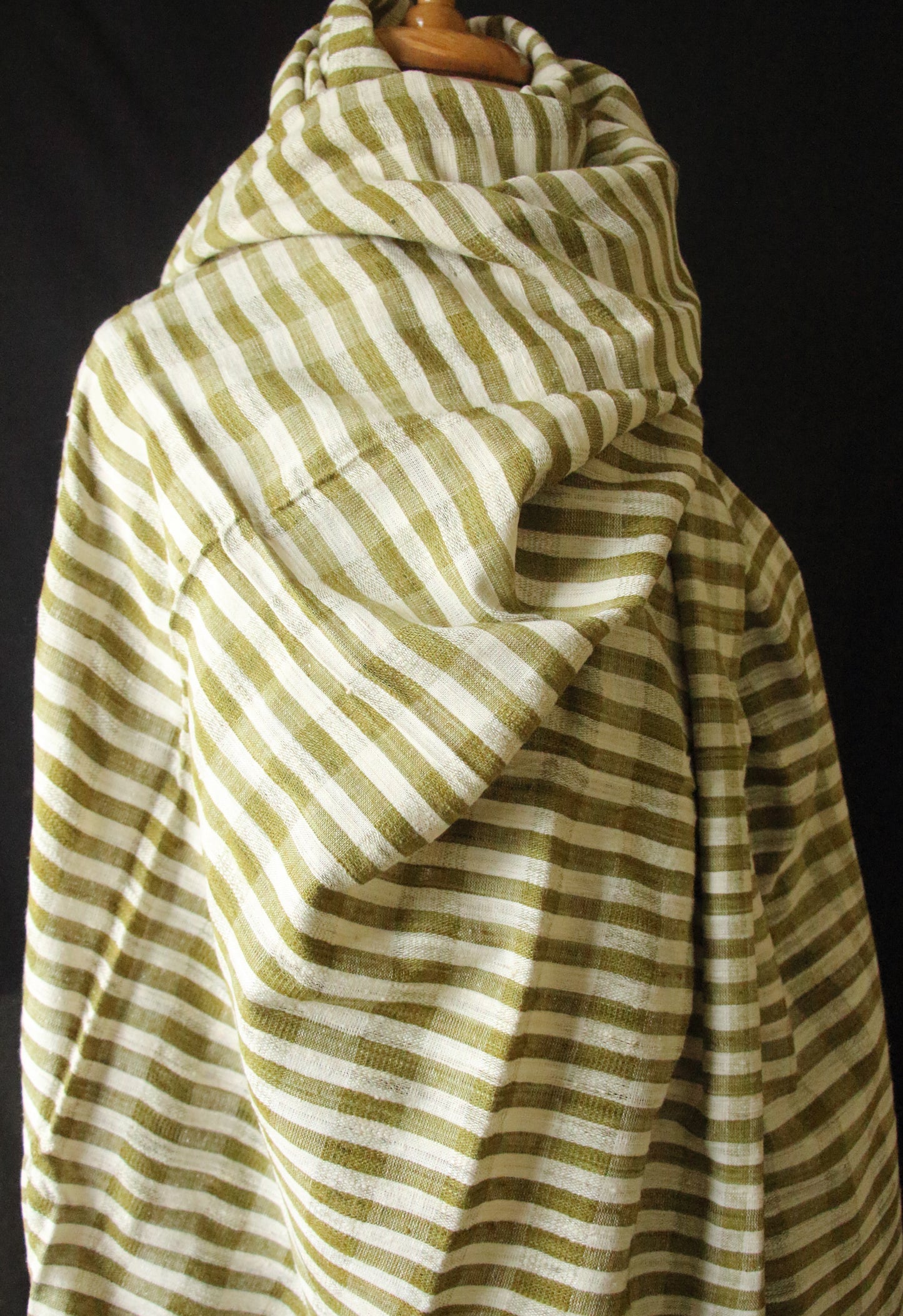 Handwoven Check Pattern  Natural Dyed Hand Spun Eri Silk Shawl From Assam