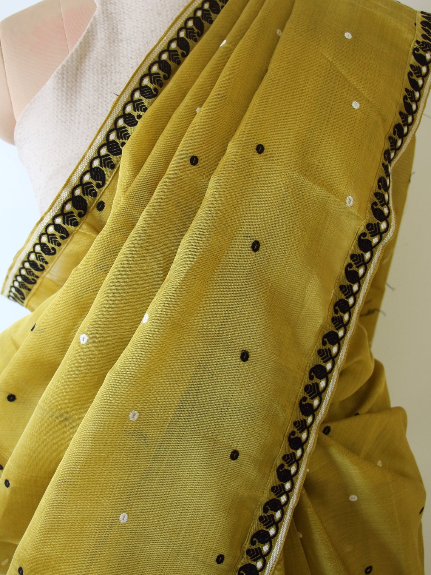 Bright Olive Green  Handloom Modal by Silk Saree from Assam