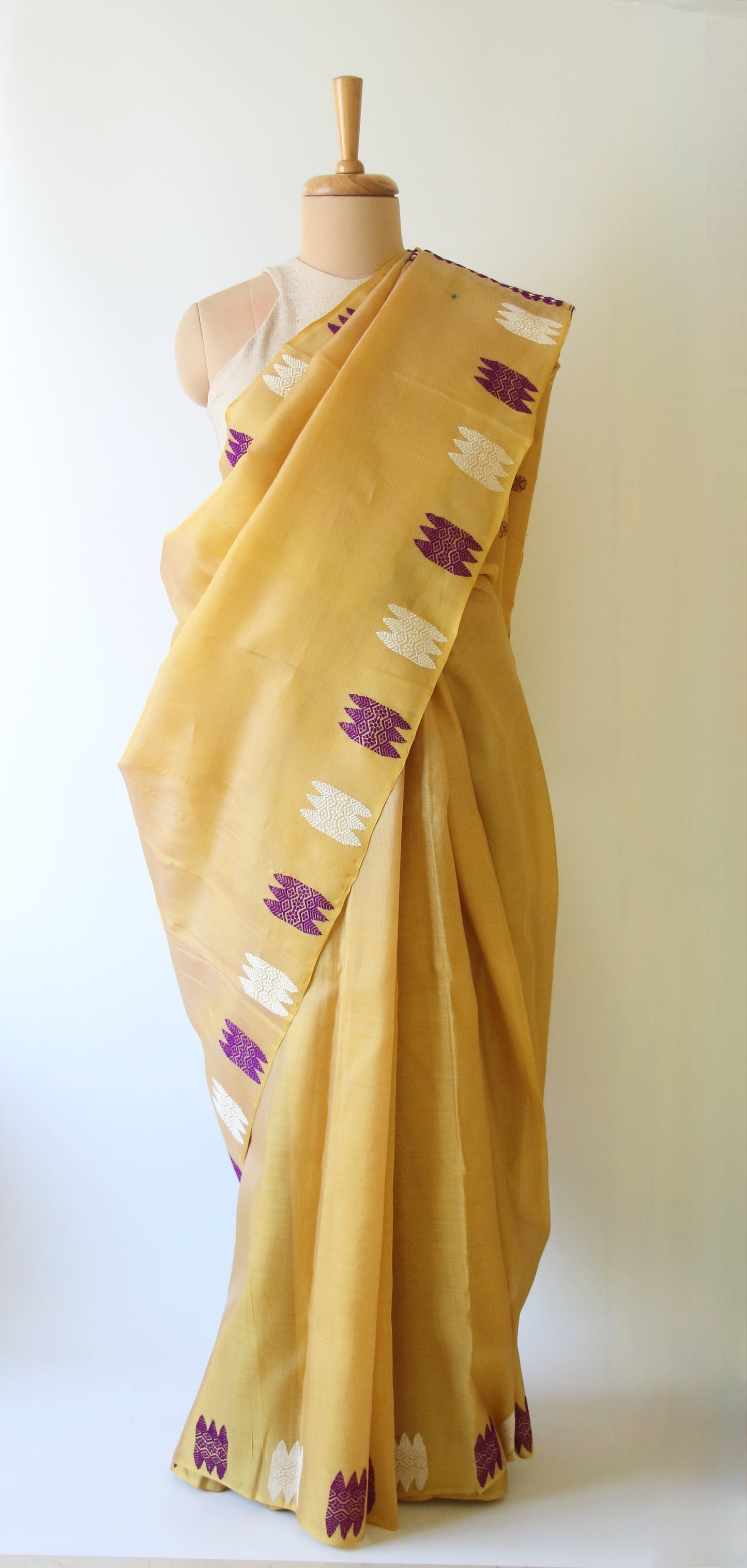 Light Lemon Yellow Handloom Modal by Silk Saree