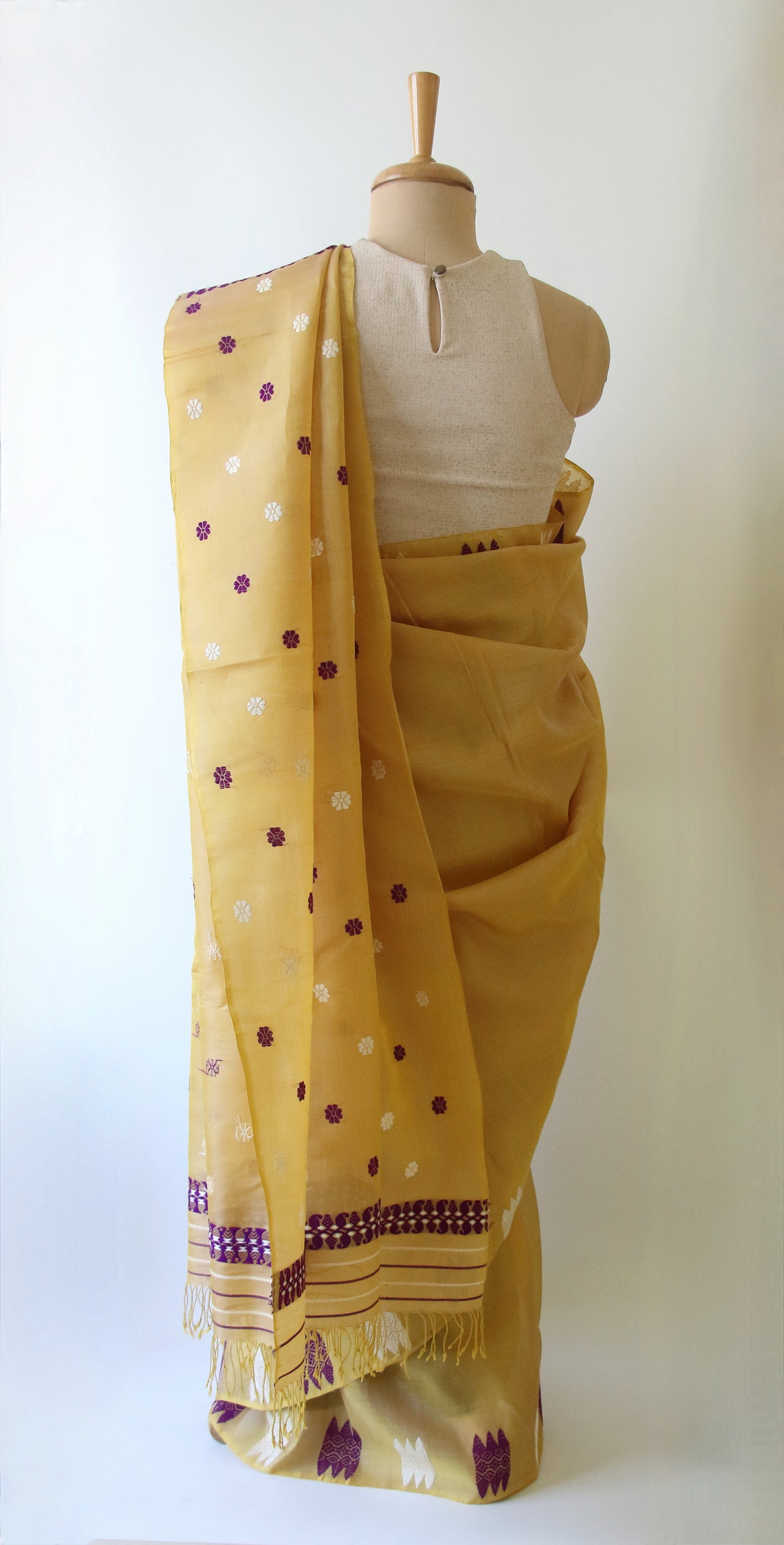 Light Lemon Yellow Handloom Modal by Silk Saree