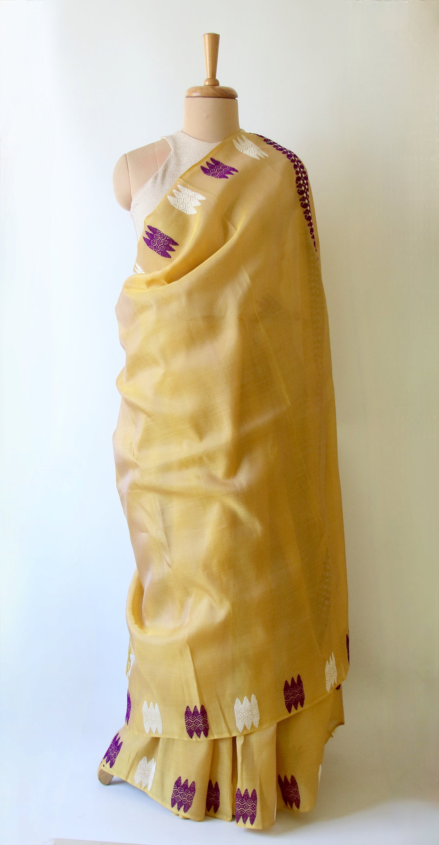 Light Lemon Yellow Handloom Modal by Silk Saree