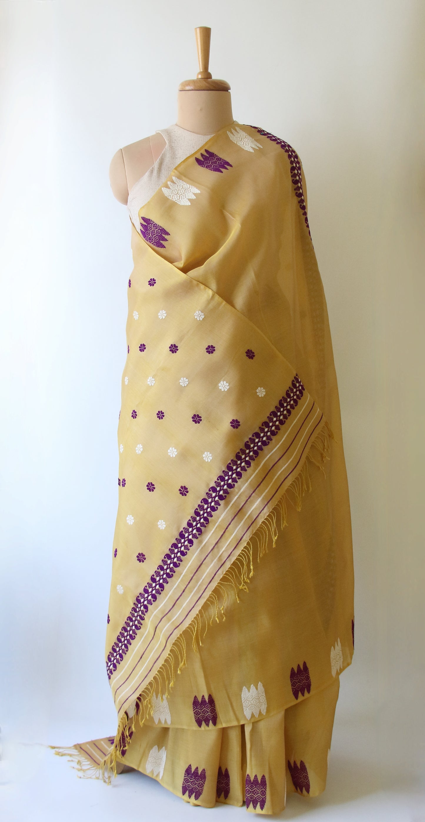 Light Lemon Yellow Handloom Modal by Silk Saree