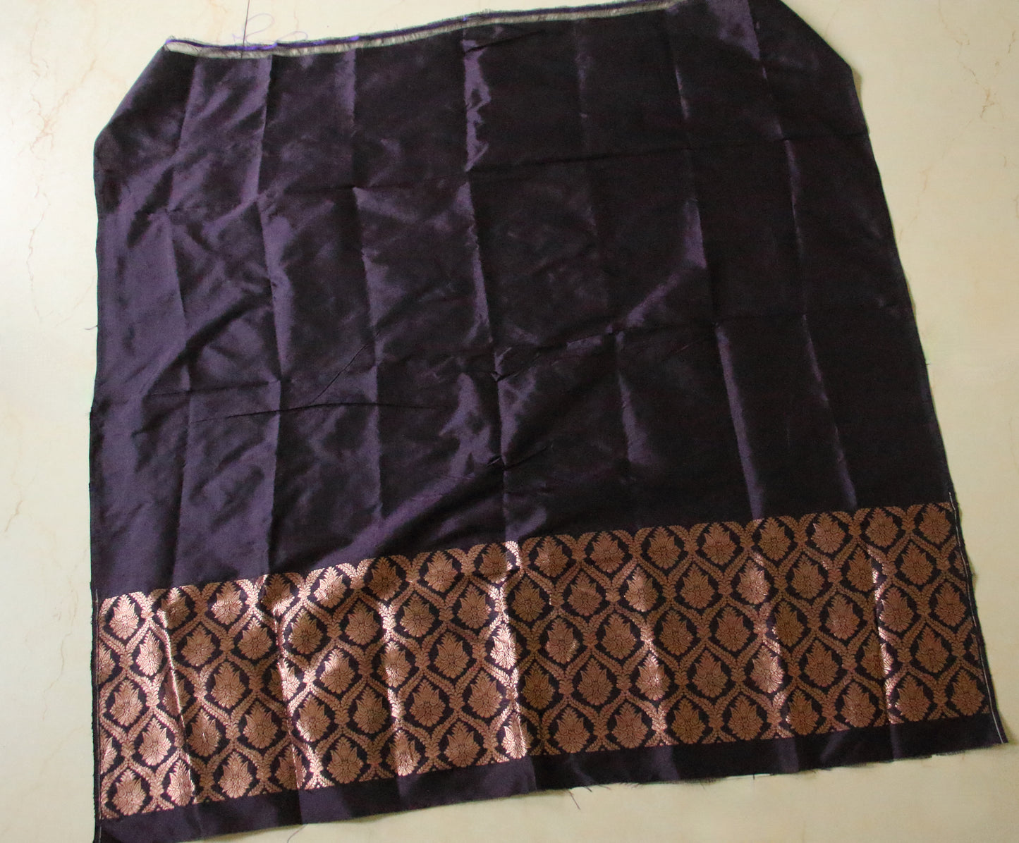 Purple Colour  Handloom Mulberry Silk Mekhla Chador Set from Assam