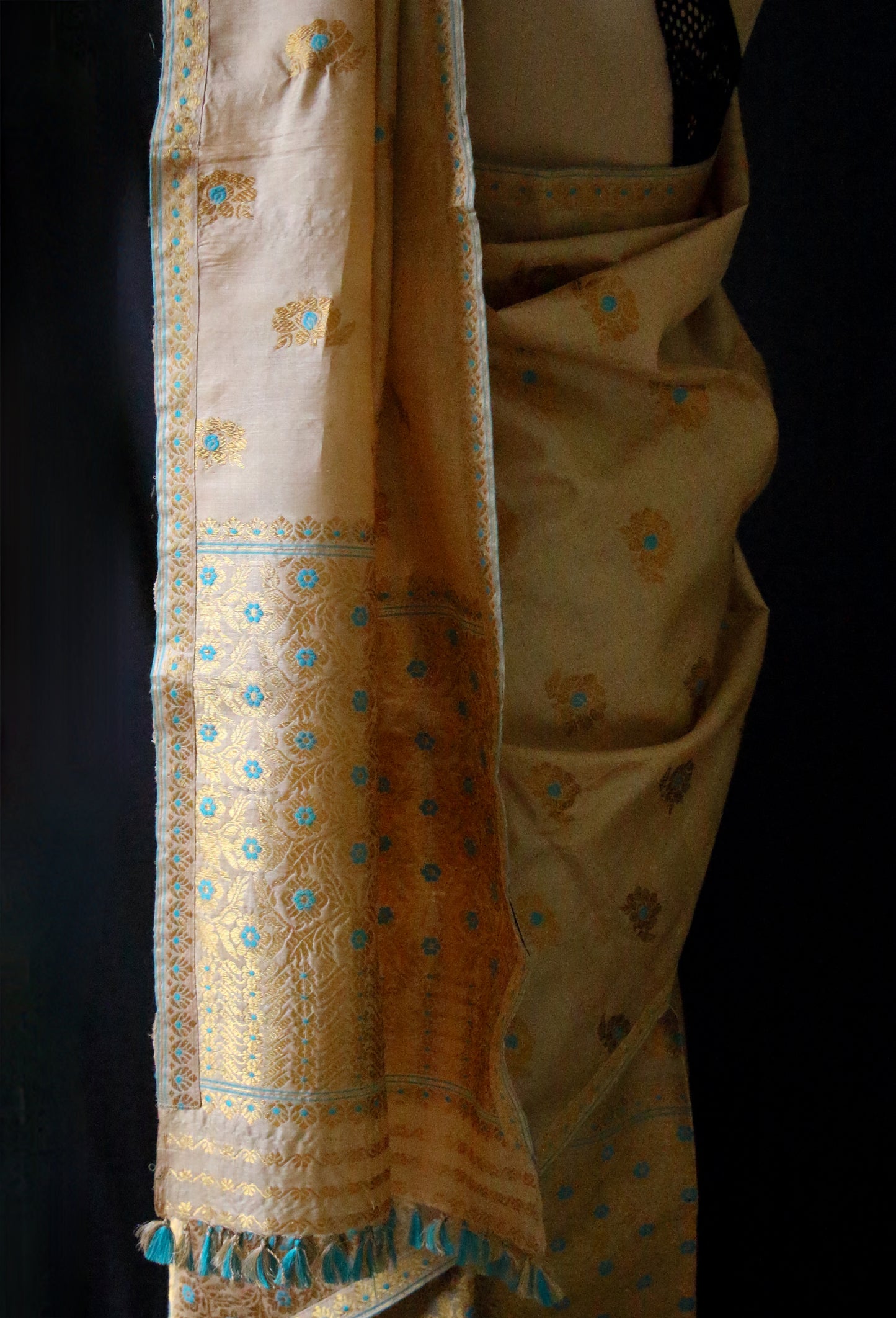 Tassar Silk Handloom Traditional Mekhla Chador Set from Assam