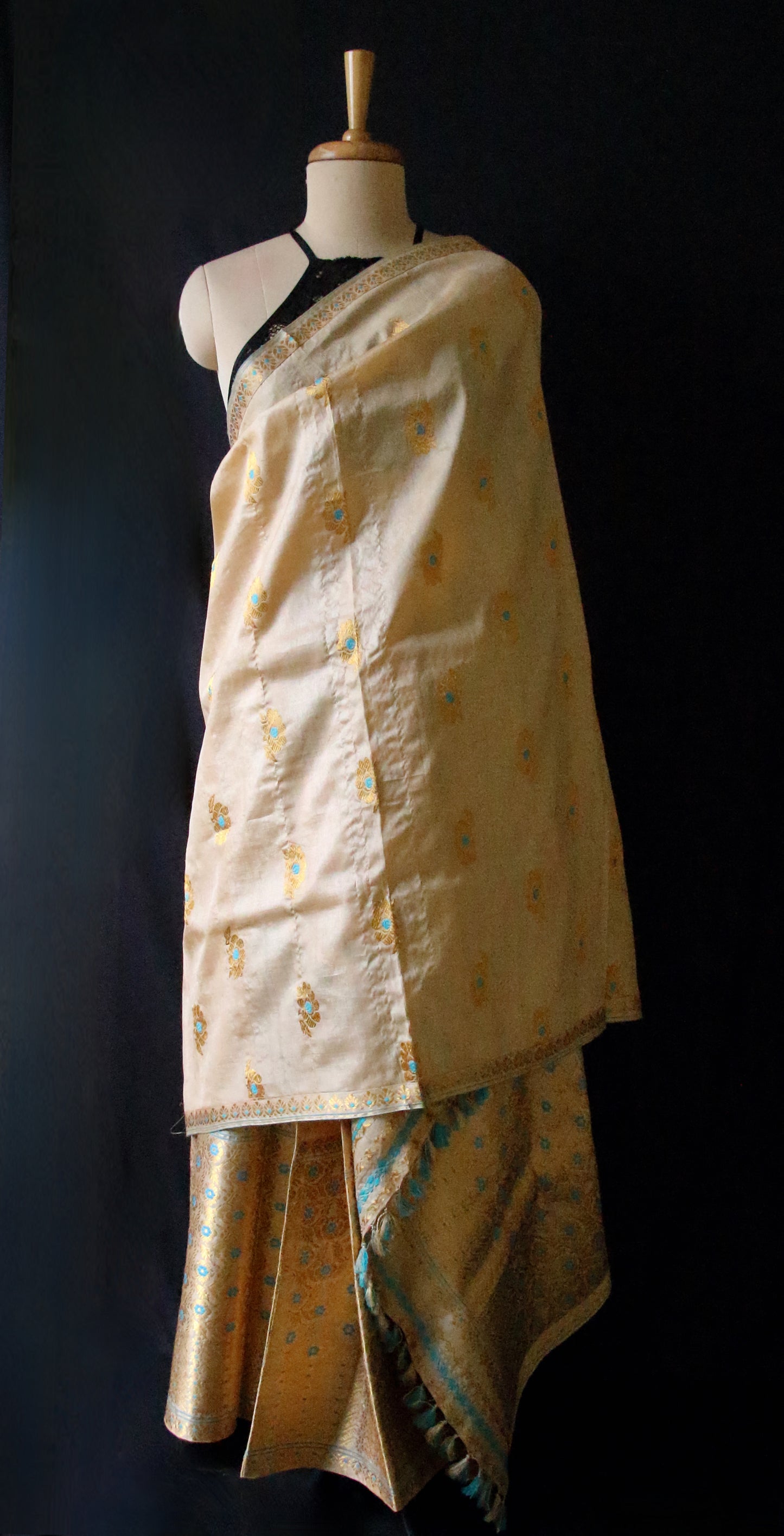 Tassar Silk Handloom Traditional Mekhla Chador Set from Assam