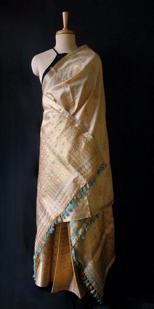 Tassar Silk Handloom Traditional Mekhla Chador Set from Assam