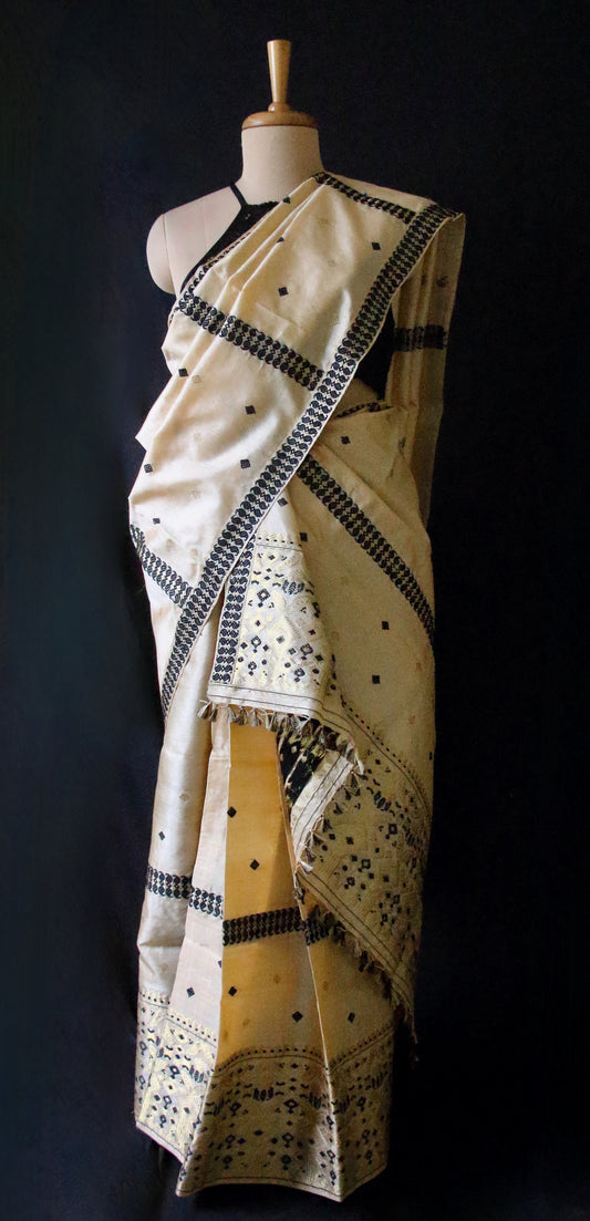 Tassar Silk Handloom Traditional Mekhla Chador Set from Assam