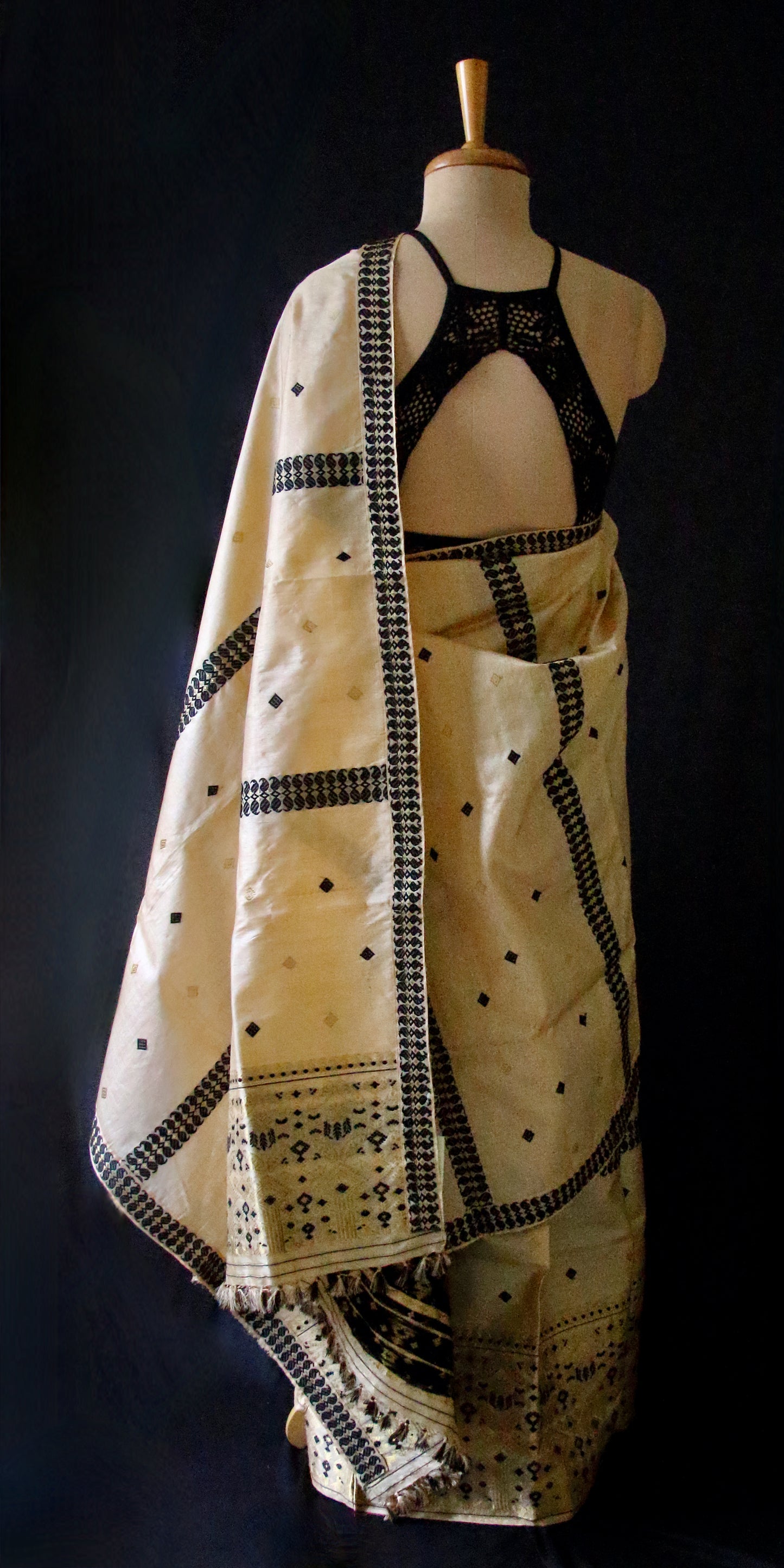 Tassar Silk Handloom Traditional Mekhla Chador Set from Assam