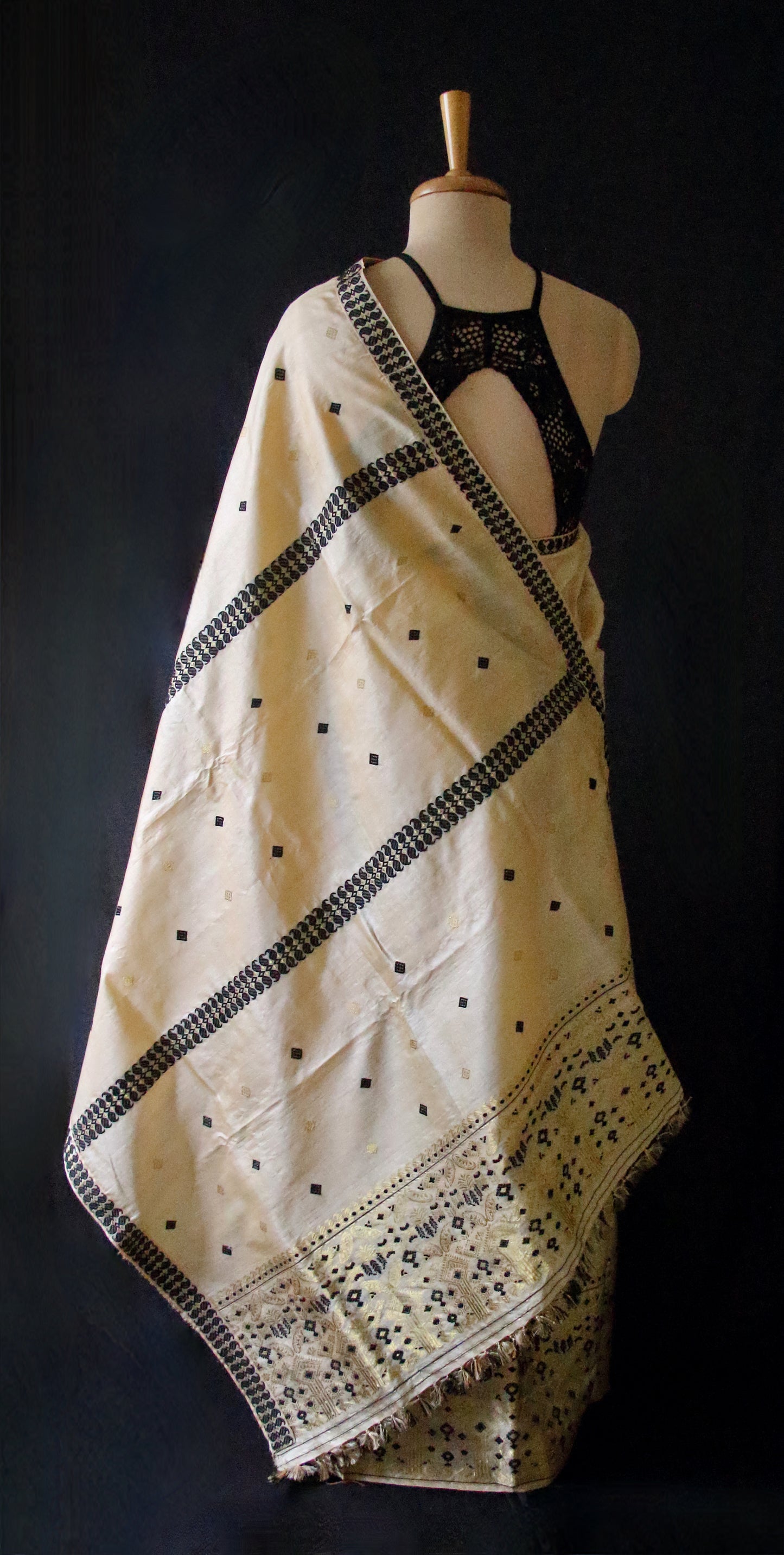Tassar Silk Handloom Traditional Mekhla Chador Set from Assam
