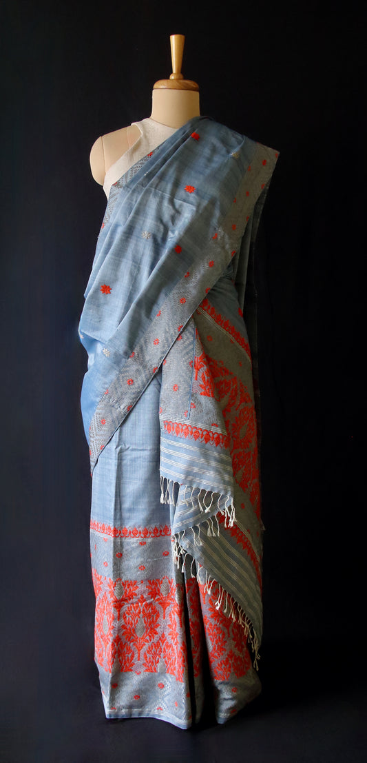 Narural Dyed Eri Silk  Mekhela Chador Set