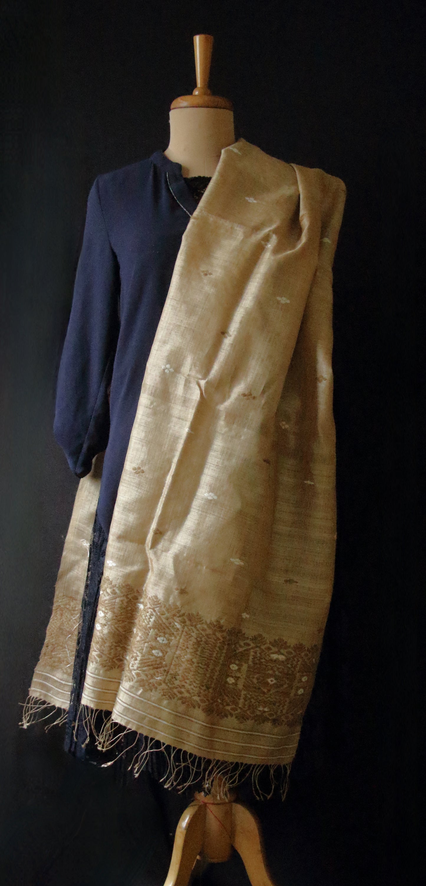 Handloom Muga Silk Scarf/ Stole from Assam
