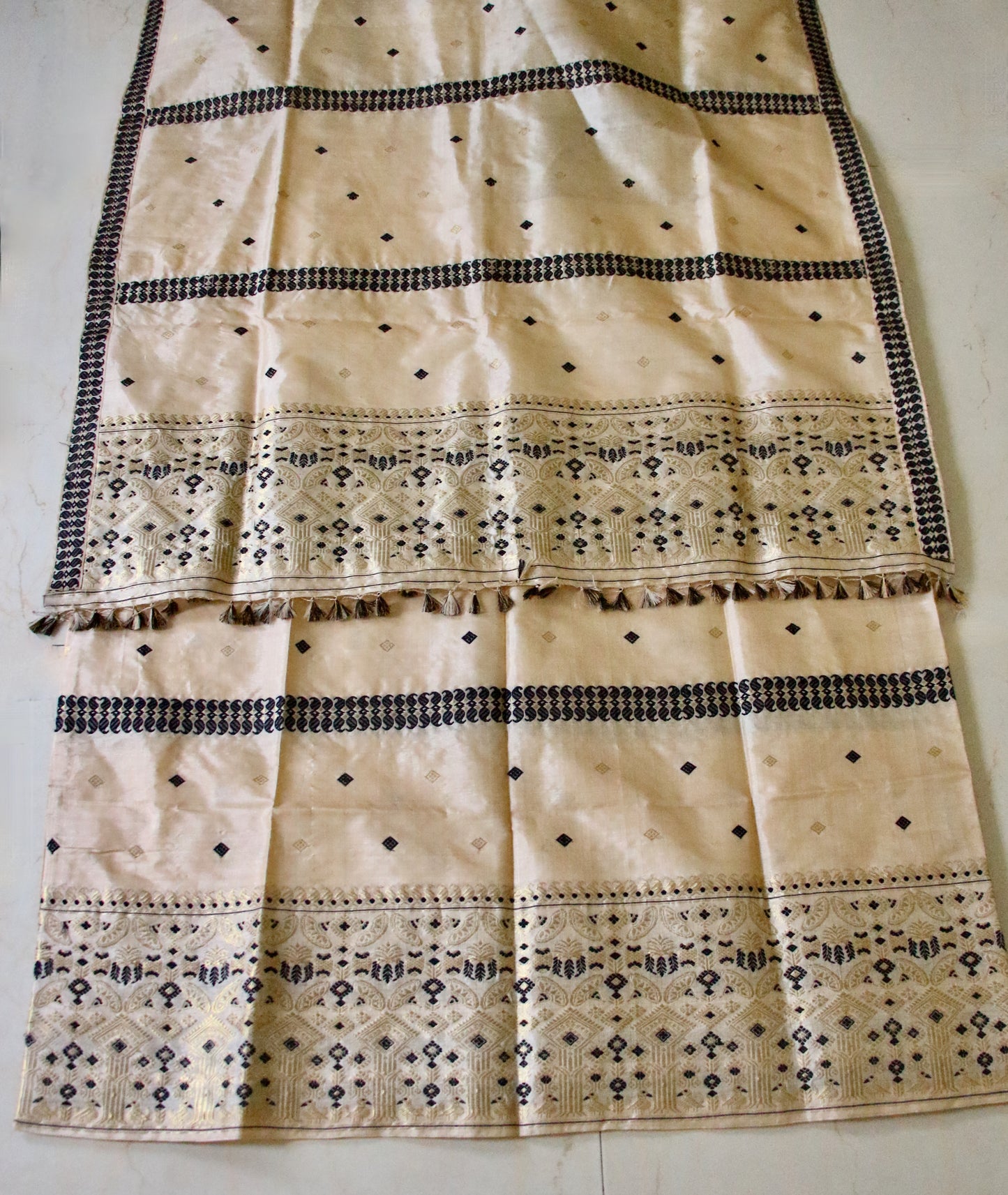 Tassar Silk Handloom Traditional Mekhla Chador Set from Assam