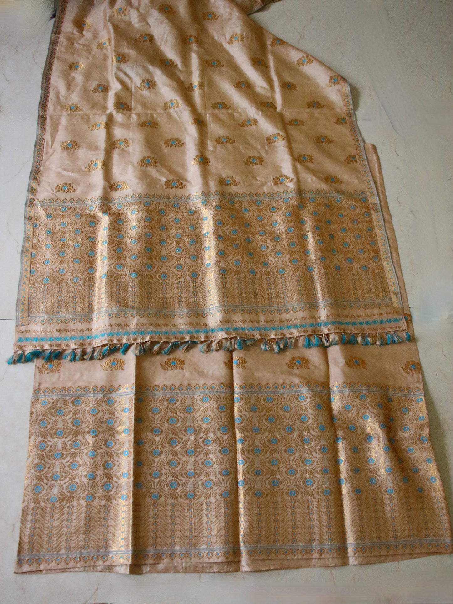 Tassar Silk Handloom Traditional Mekhla Chador Set from Assam