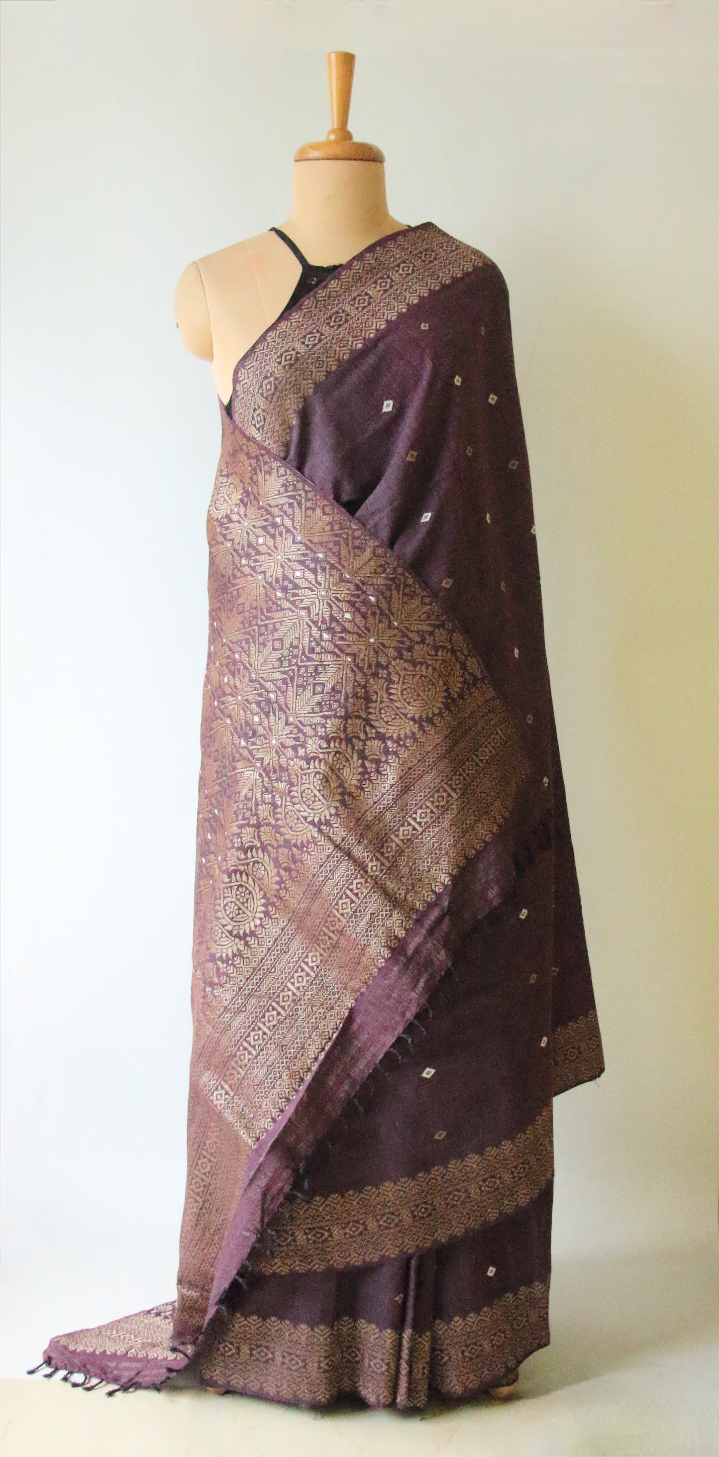 Purple Colour  Eri Silk Saree / Handloom Saree from Assam
