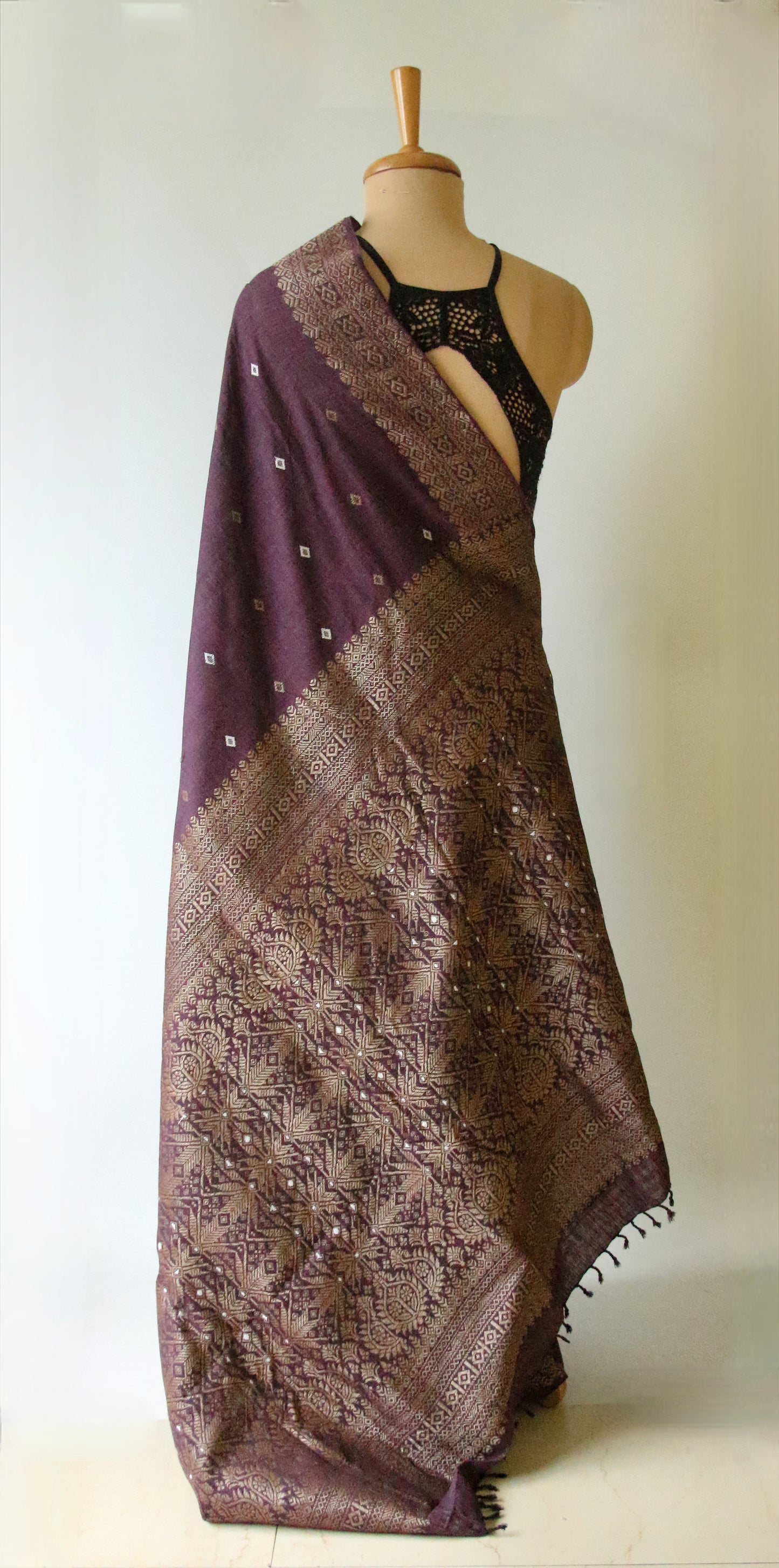 Purple Colour  Eri Silk Saree / Handloom Saree from Assam