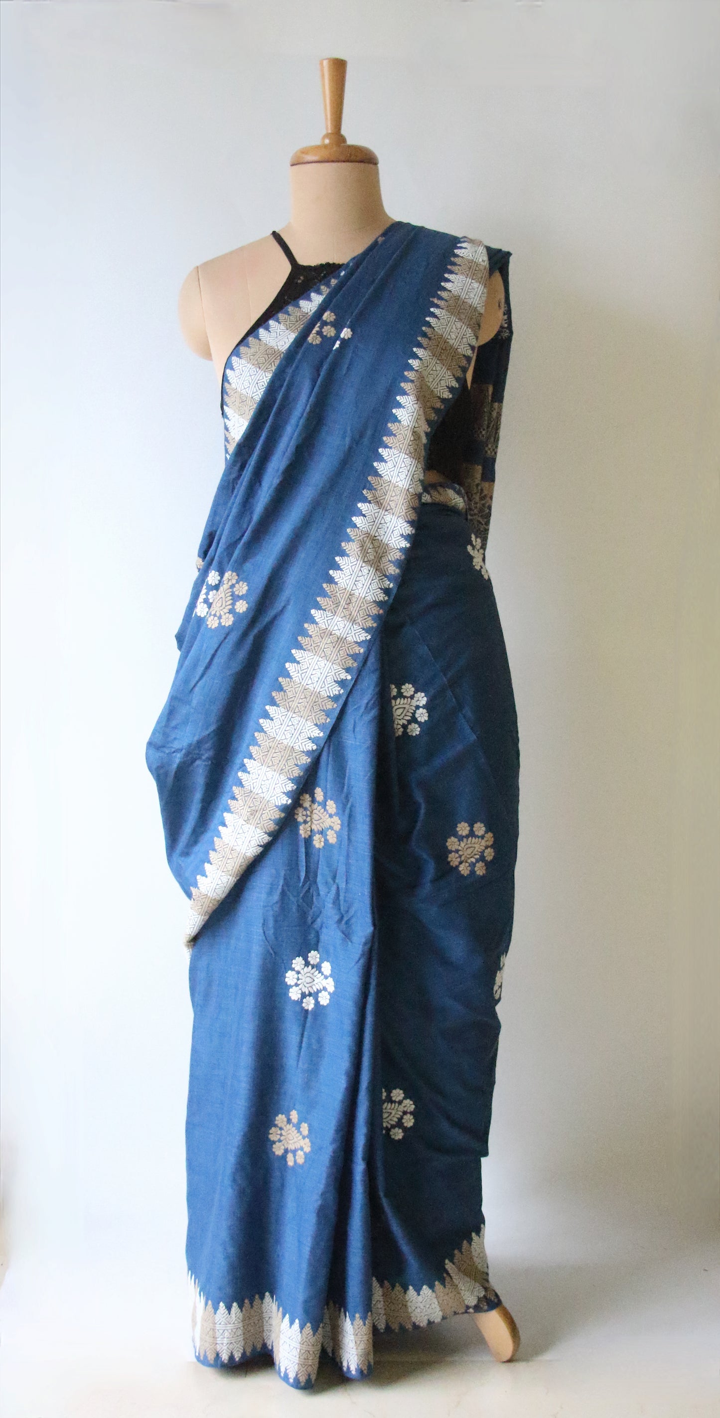 Natural Indigo Dyed Eri Silk Saree / Handloom from Assam