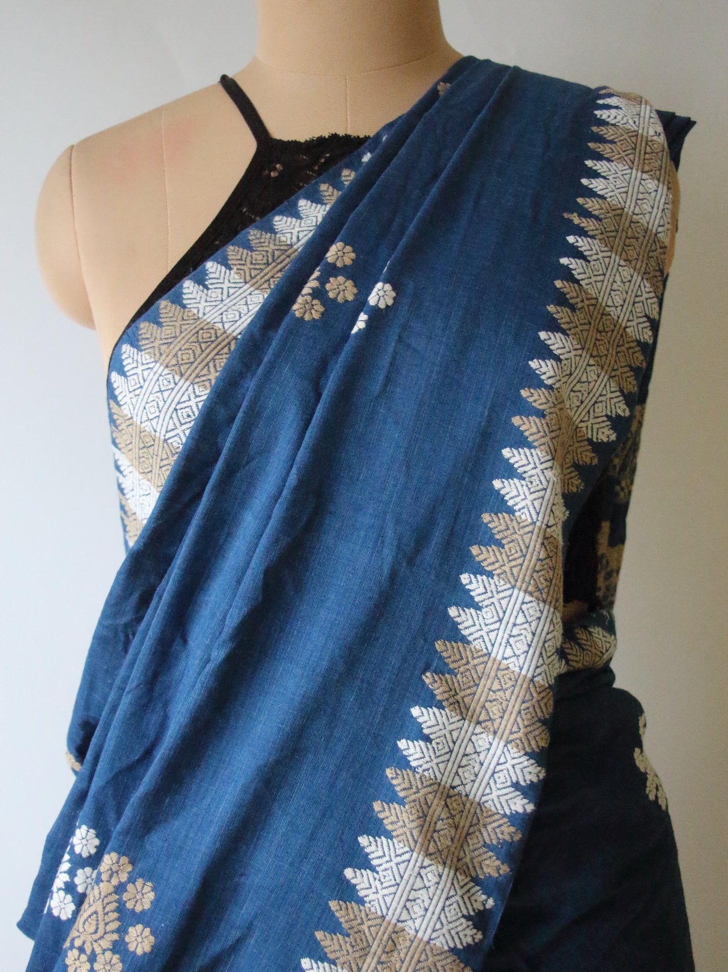 Natural Indigo Dyed Eri Silk Saree / Handloom from Assam