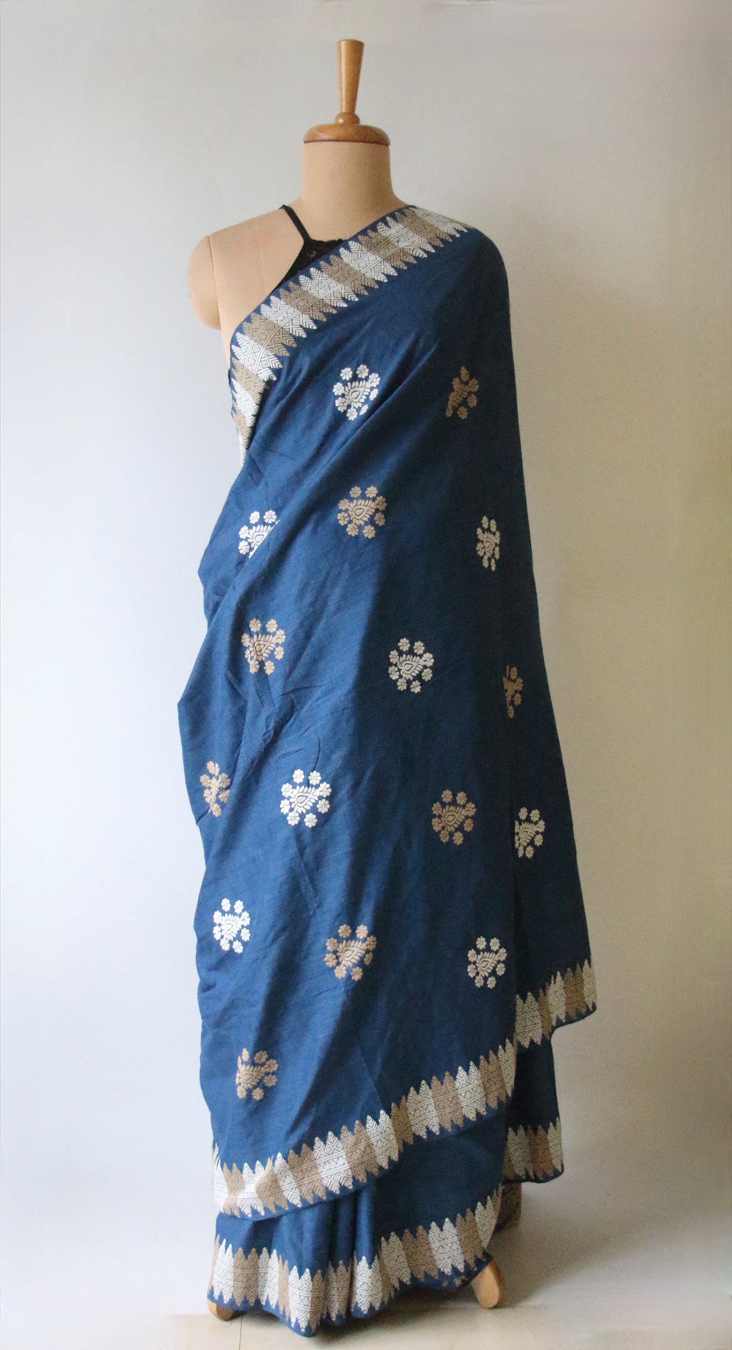Natural Indigo Dyed Eri Silk Saree / Handloom from Assam
