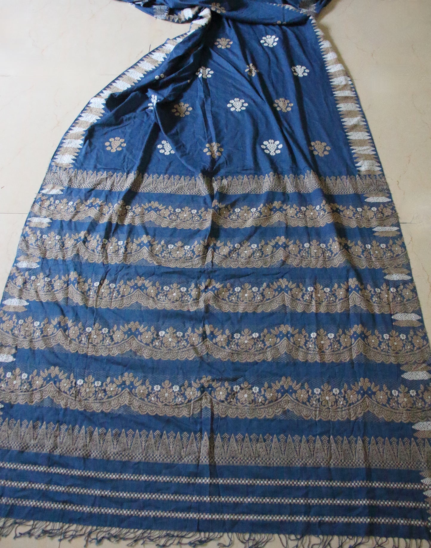 Natural Indigo Dyed Eri Silk Saree / Handloom from Assam