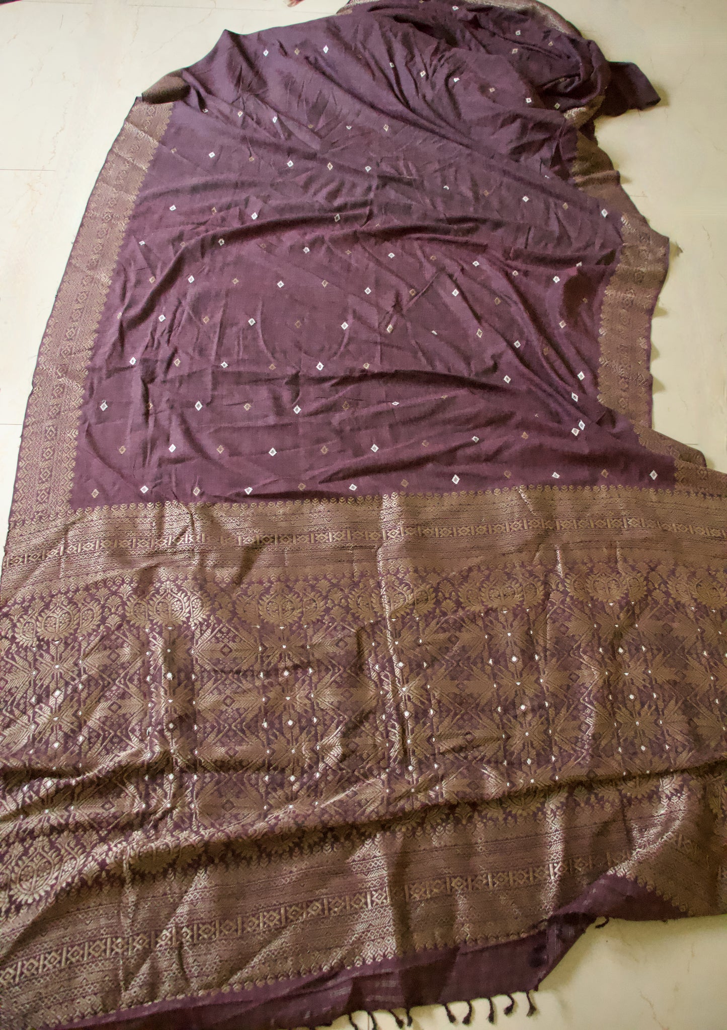 Purple Colour  Eri Silk Saree / Handloom Saree from Assam