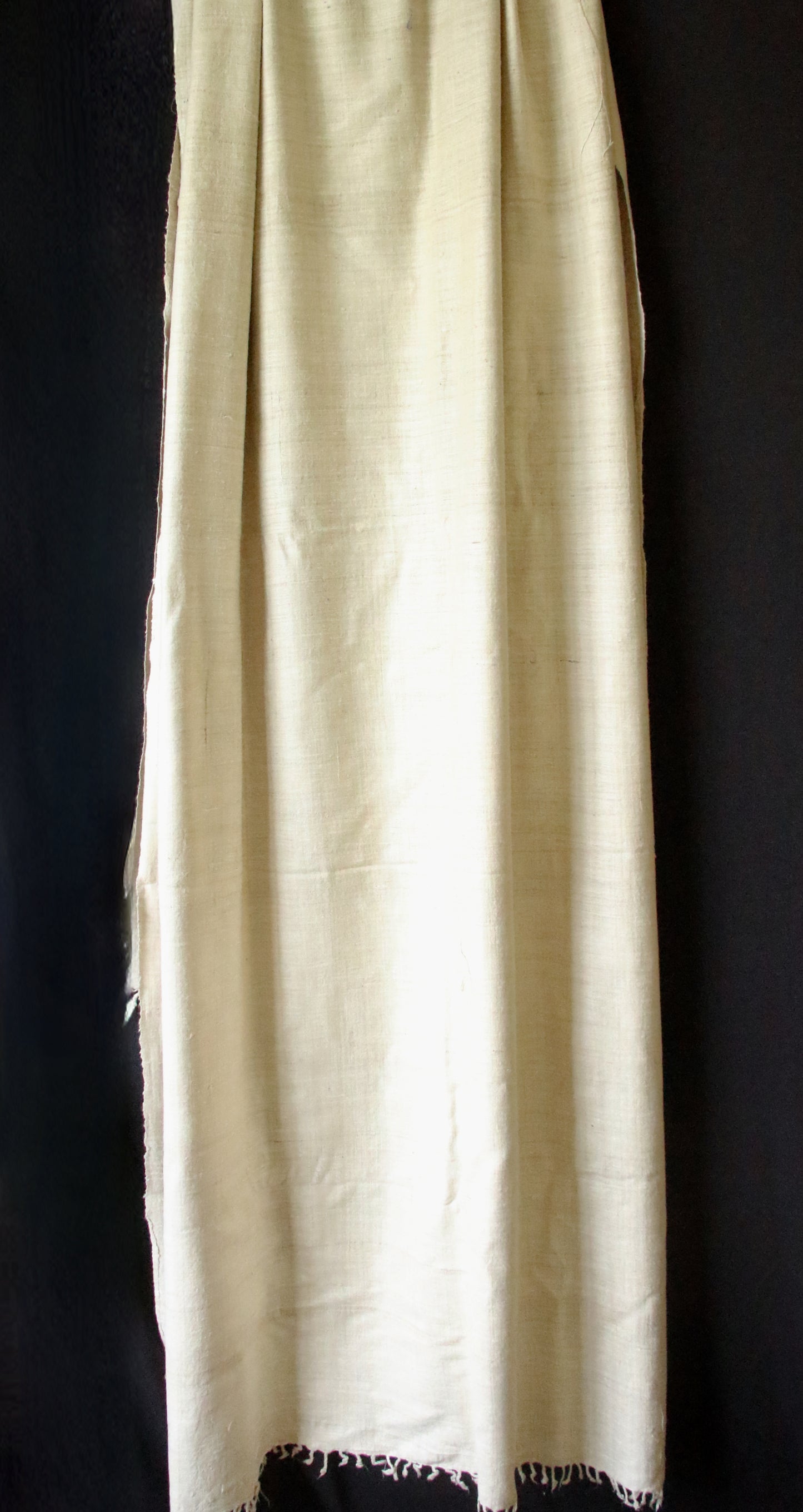 Natural Off white Handwoven / Handspun Eri Silk Shawl from Assam