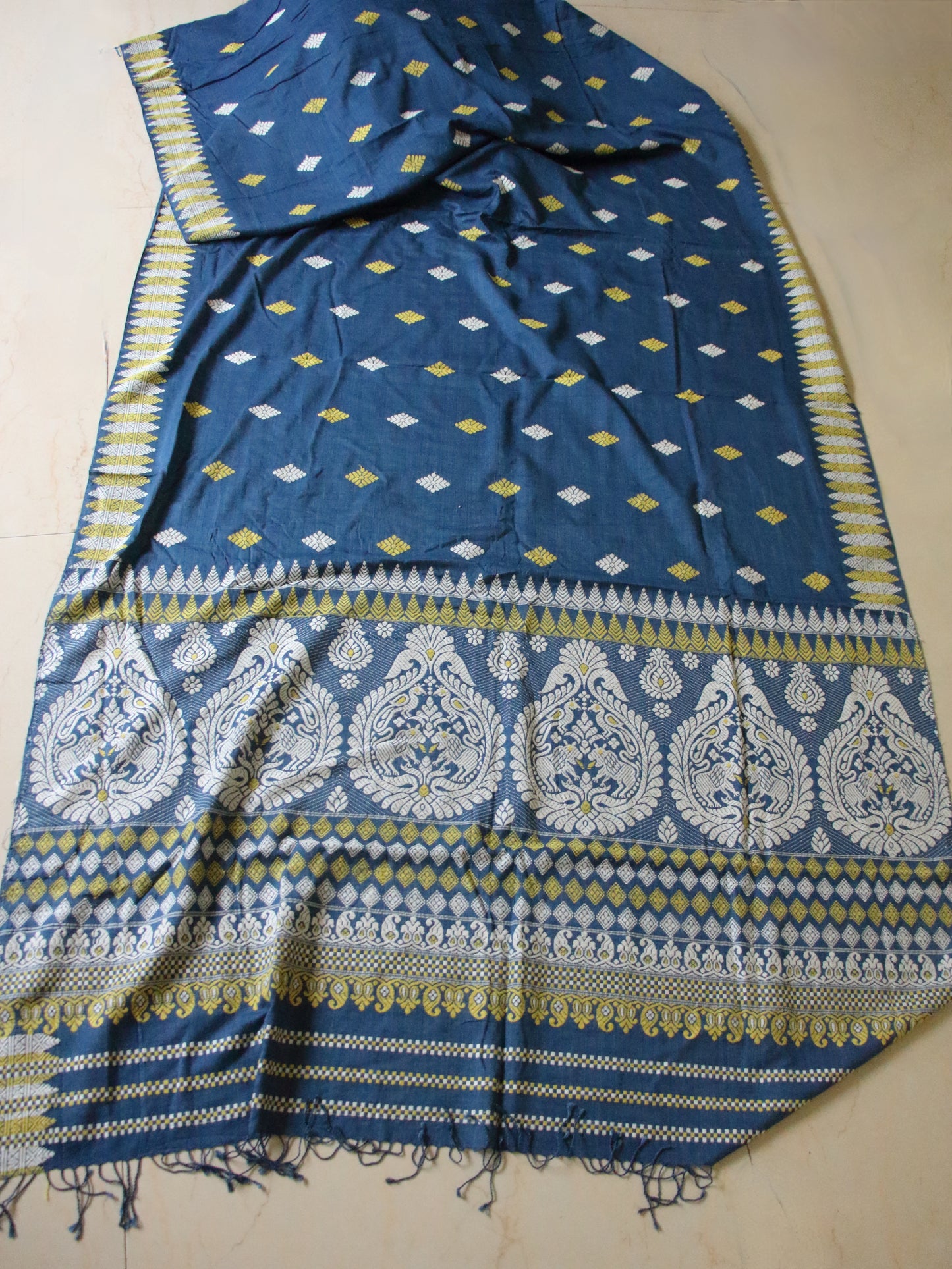 Natural Indigo Dyed Eri Silk Saree / Handloom from Assam